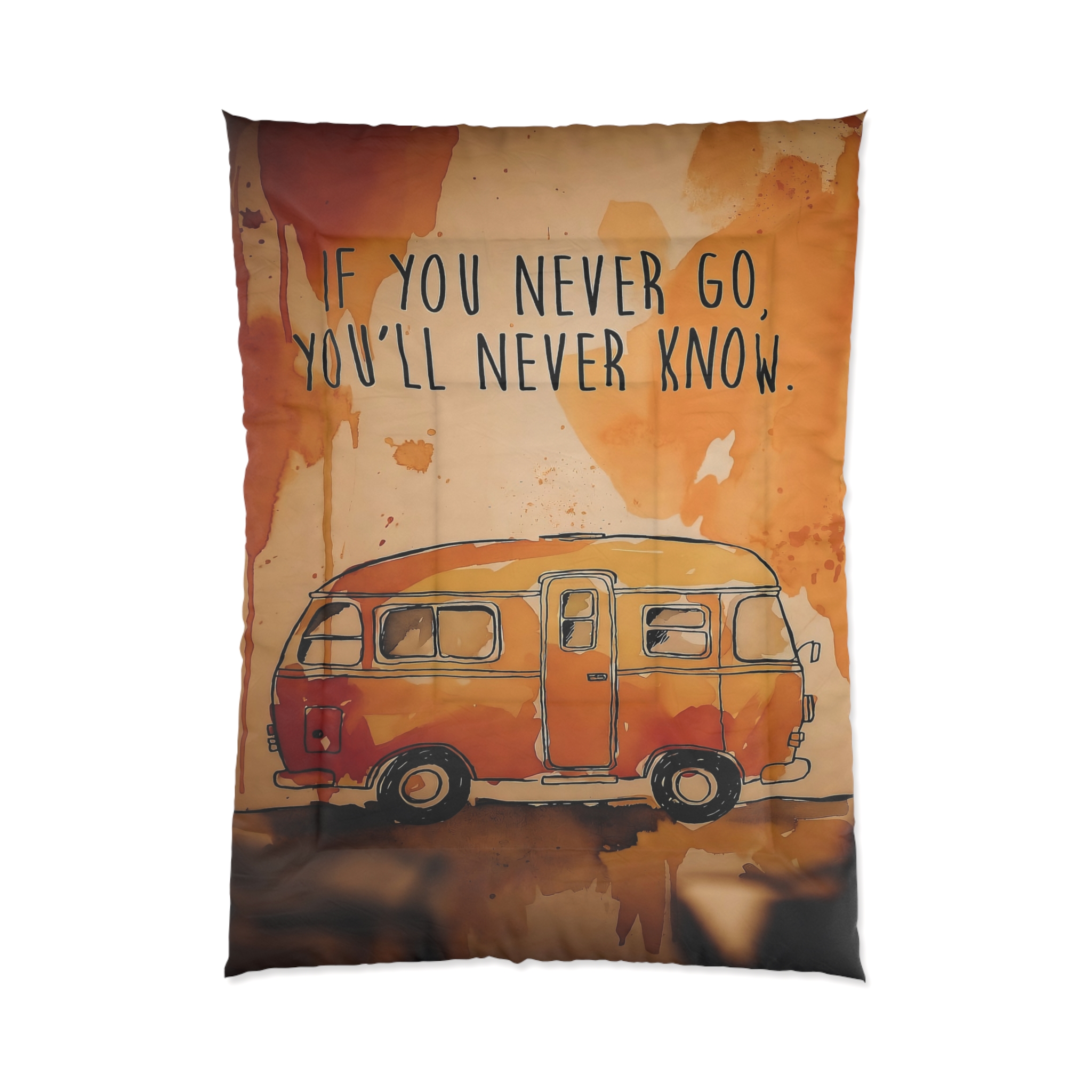 Comforter – "If You Never Go, You'll Never Know" Boho Travel Bedding