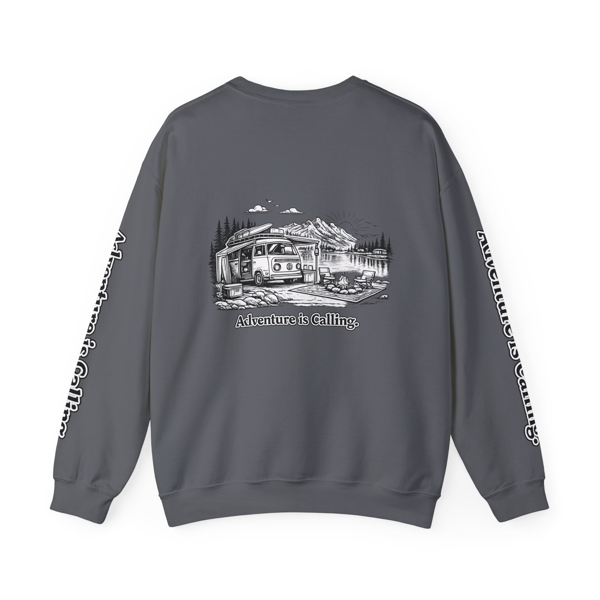 16583024816367059851_2048.jpeg Unisex Heavy Blend™ Crewneck Sweatshirt — "Adventure Is Calling" Design Minimal-Line