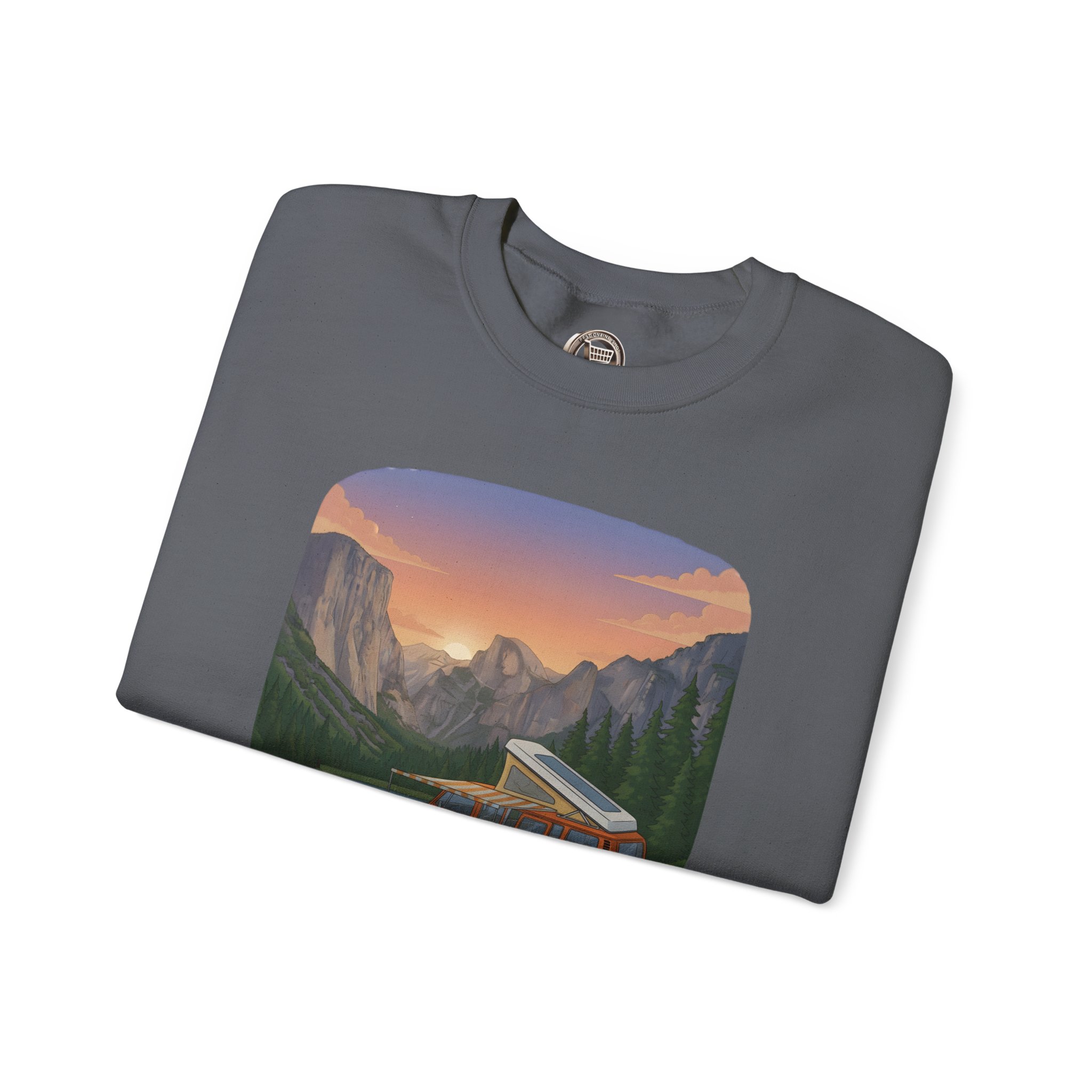 Unisex Heavy Blend™ Crewneck Sweatshirt — "Adventure Awaits-Go Find It"" Design Sitcom-Line