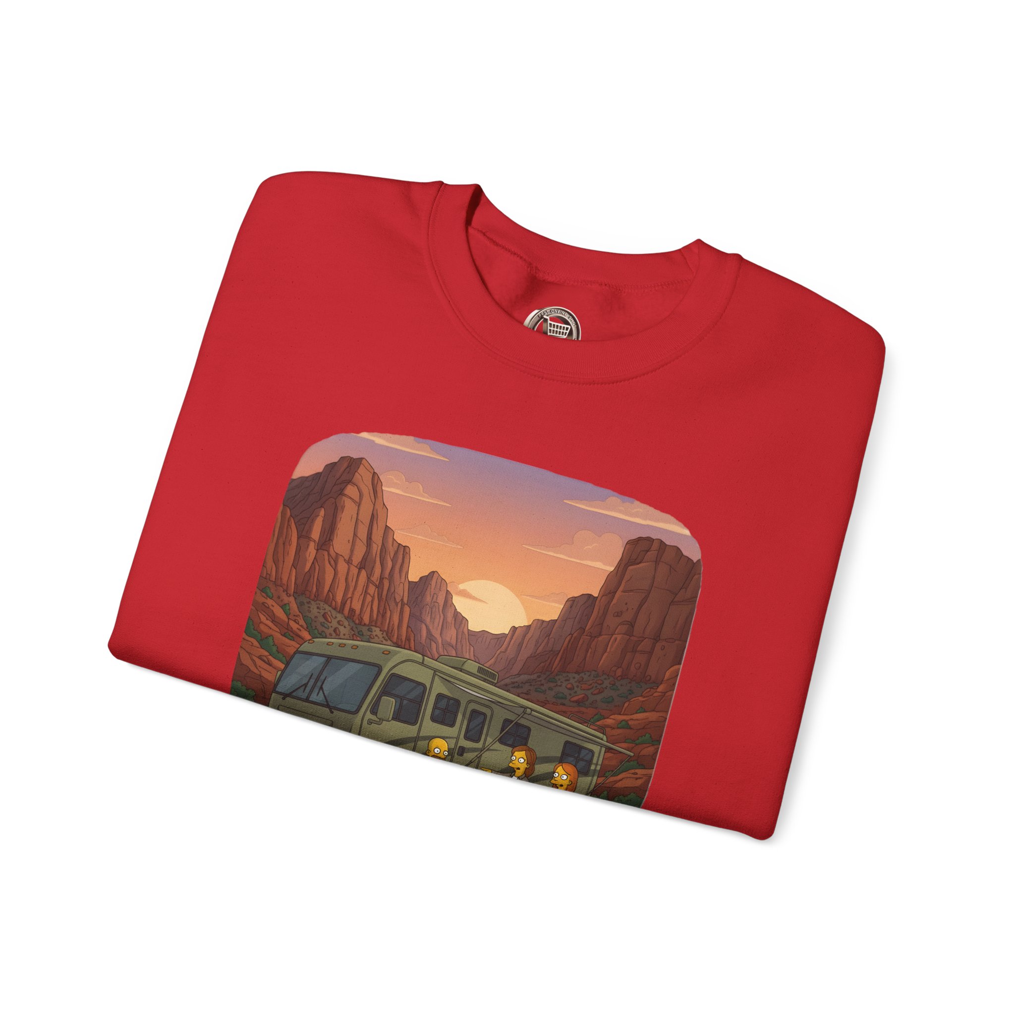 Unisex Heavy Blend™ Crewneck Sweatshirt — "Adventure Is Calling-I Must Go" Design Sitcom-Line