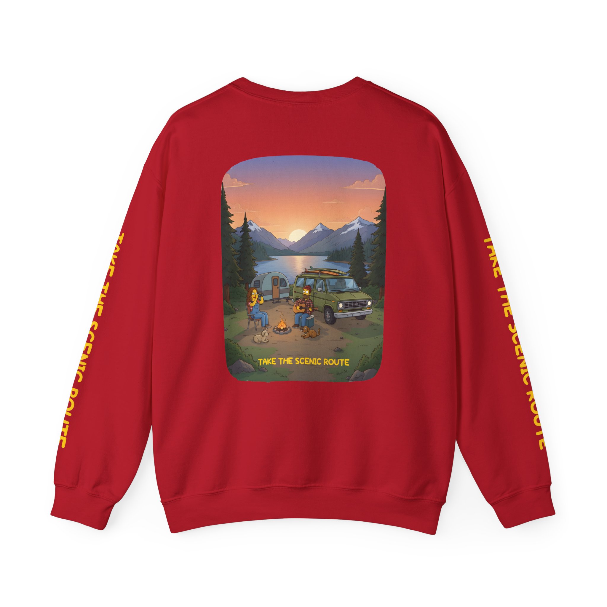 Unisex Heavy Blend™ Crewneck Sweatshirt — "Take The Scenic Route" Design Sitcom-Line