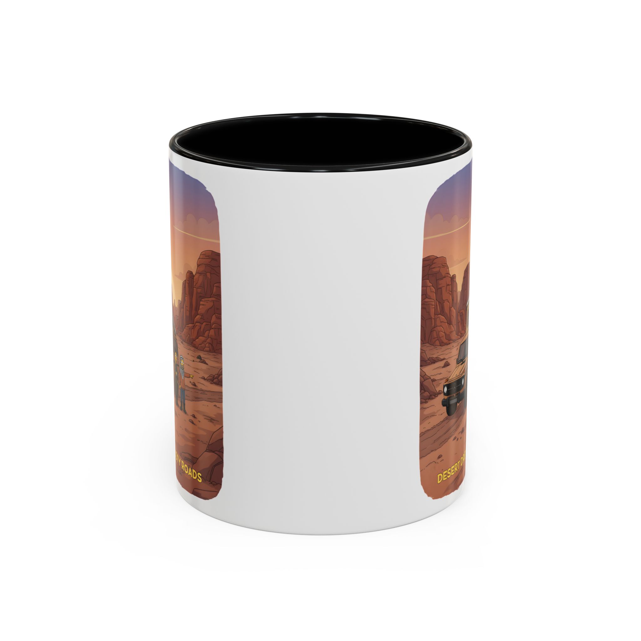 Accent Coffee Mug (11, 15oz) — "Desert Dreams Dusty Roads" Design Sitcom-Line