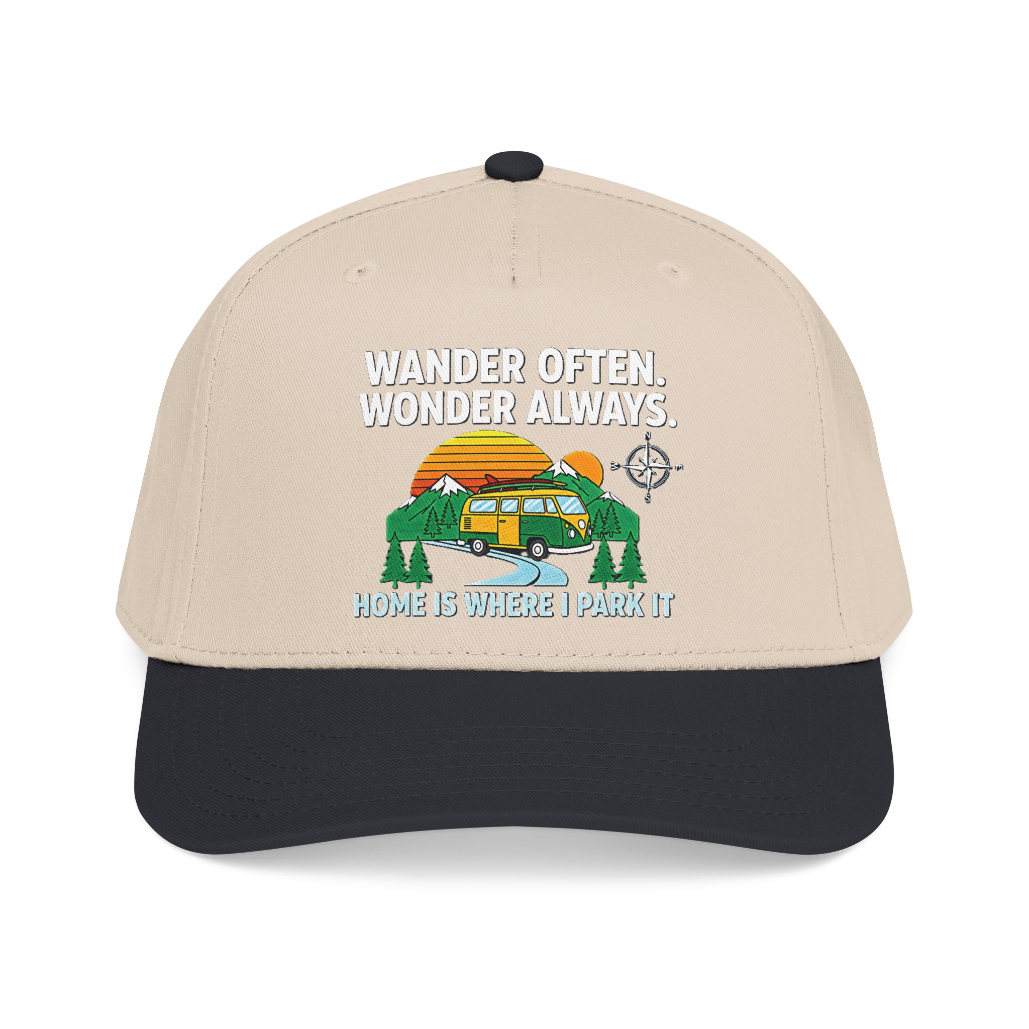 Baseball Cap — "Fueled by Exploration" Adventure Is My Compass Camper Hat