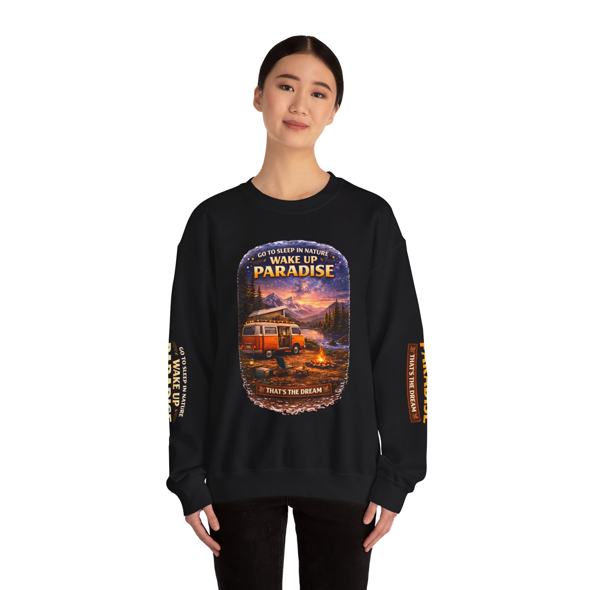 Unisex Heavy Blend™ Crewneck Sweatshirt — "Go To Sleep Nature " Design Scenic-Line