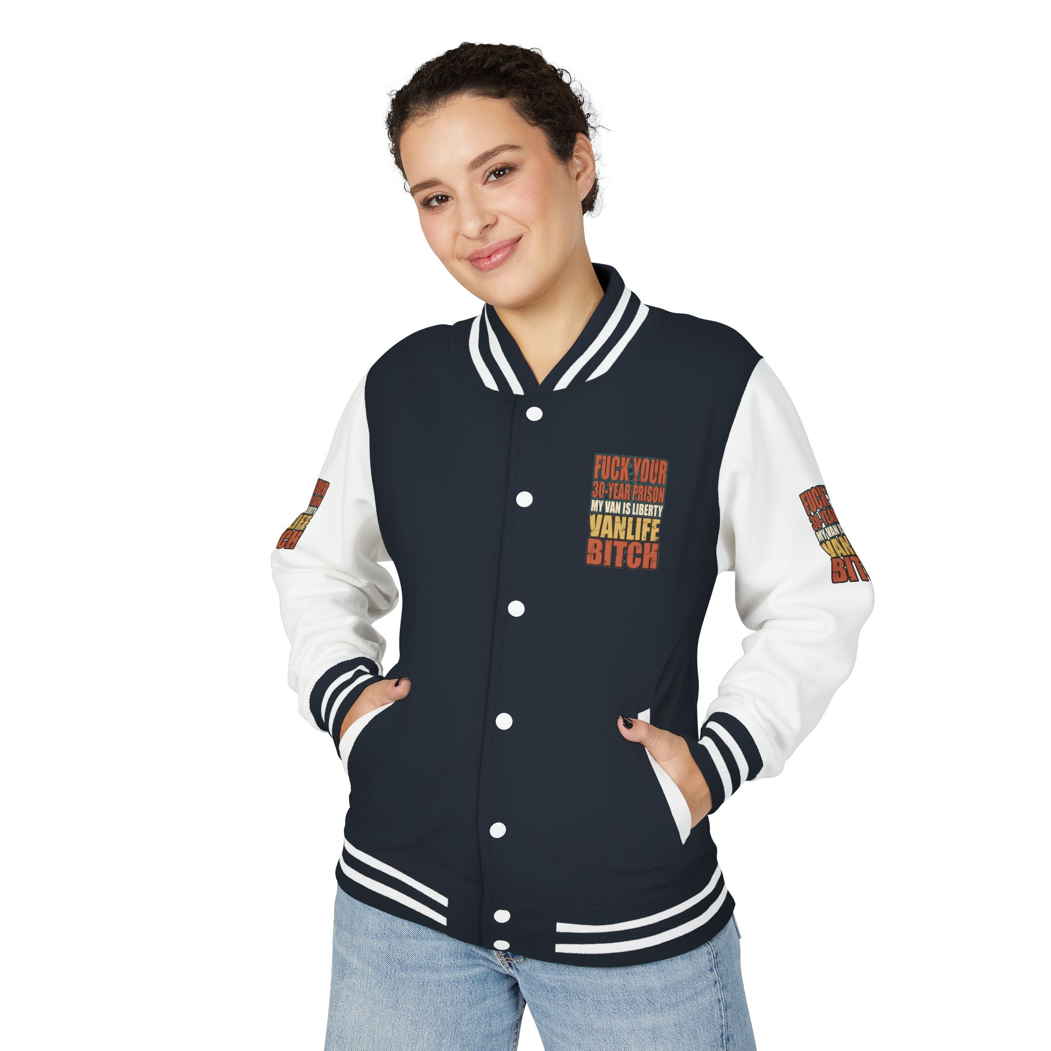 Unisex Heavyweight Letterman Jacket — "Fuck Your 30 Year" Design F**K-Line