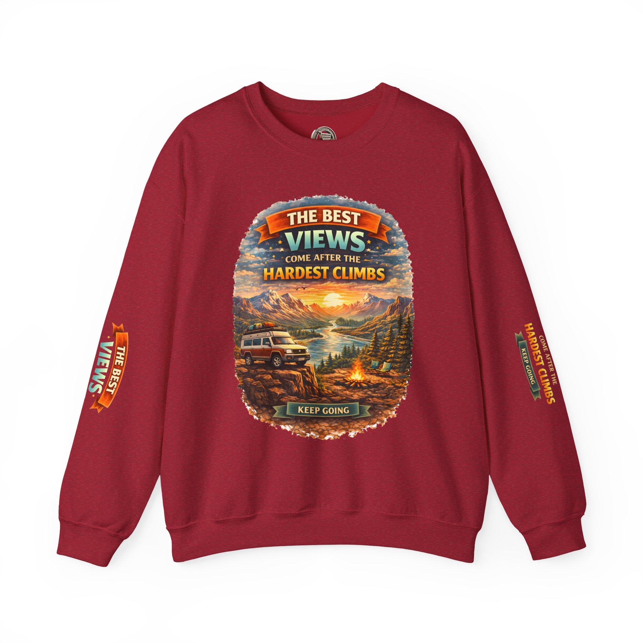 Unisex Heavy Blend™ Crewneck Sweatshirt — "The Best Views" Design Scenic-Line