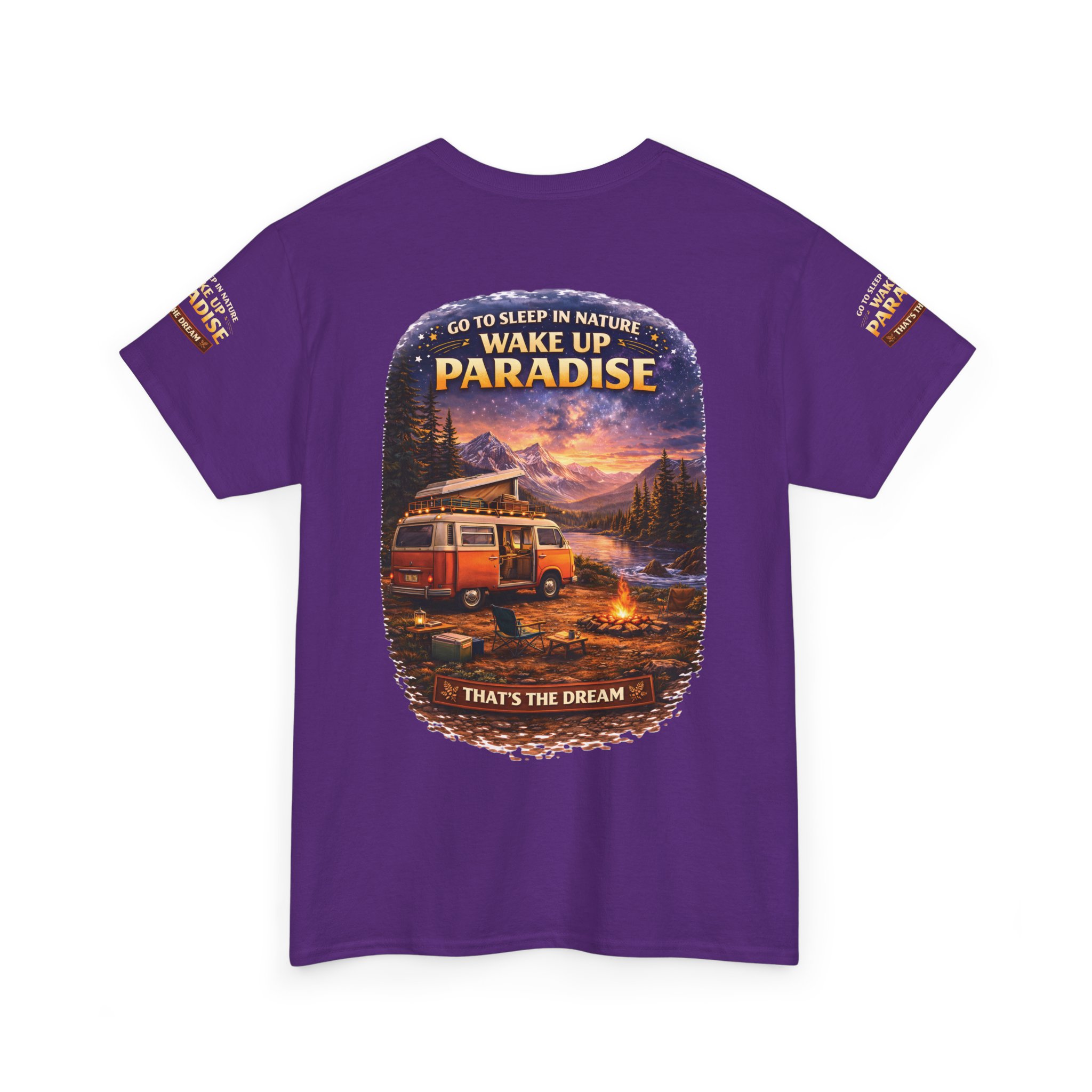 Unisex Heavy Cotton Tee — "Go Sleep In Nature" Design Scenic-Line