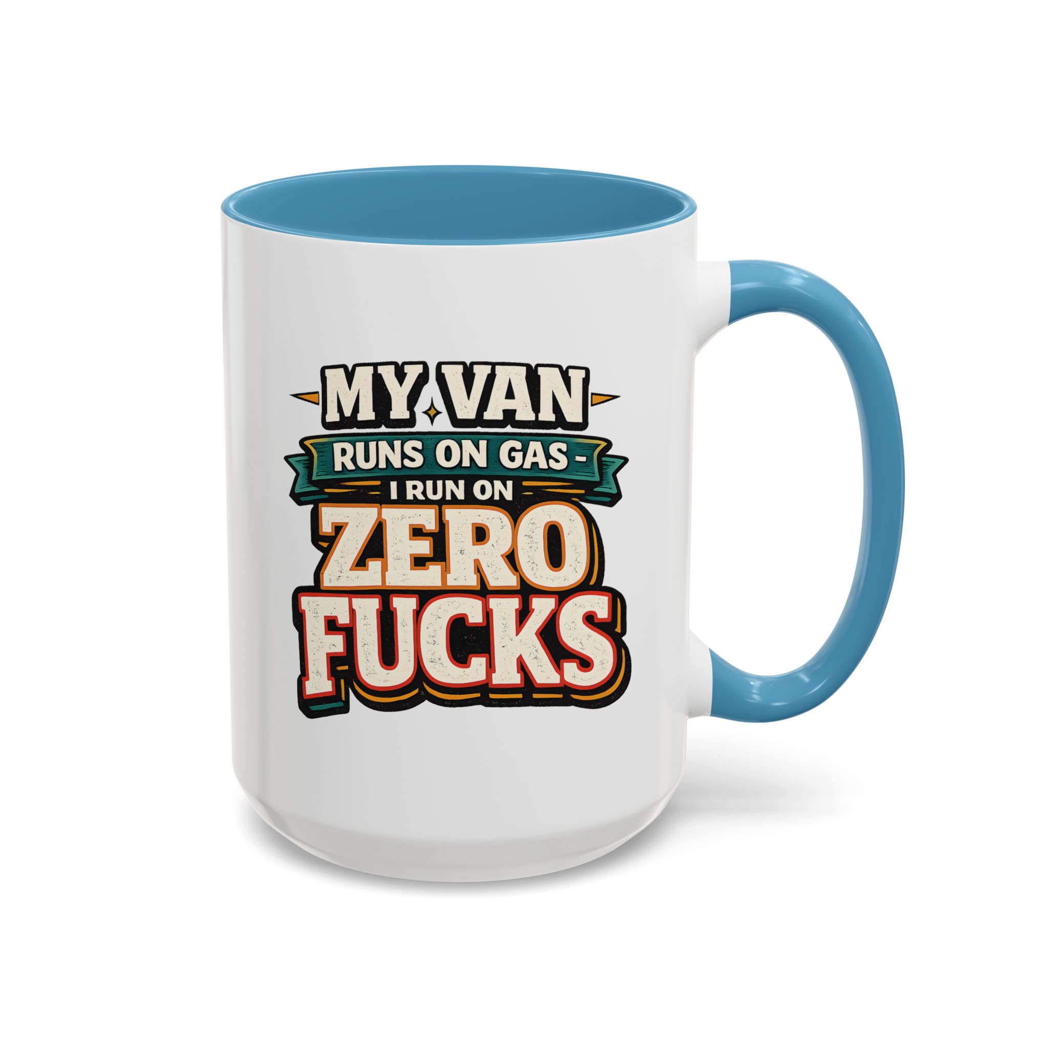 Accent Coffee Mug (11, 15oz) — "My Van Runs On Gas" Design F**K-Line