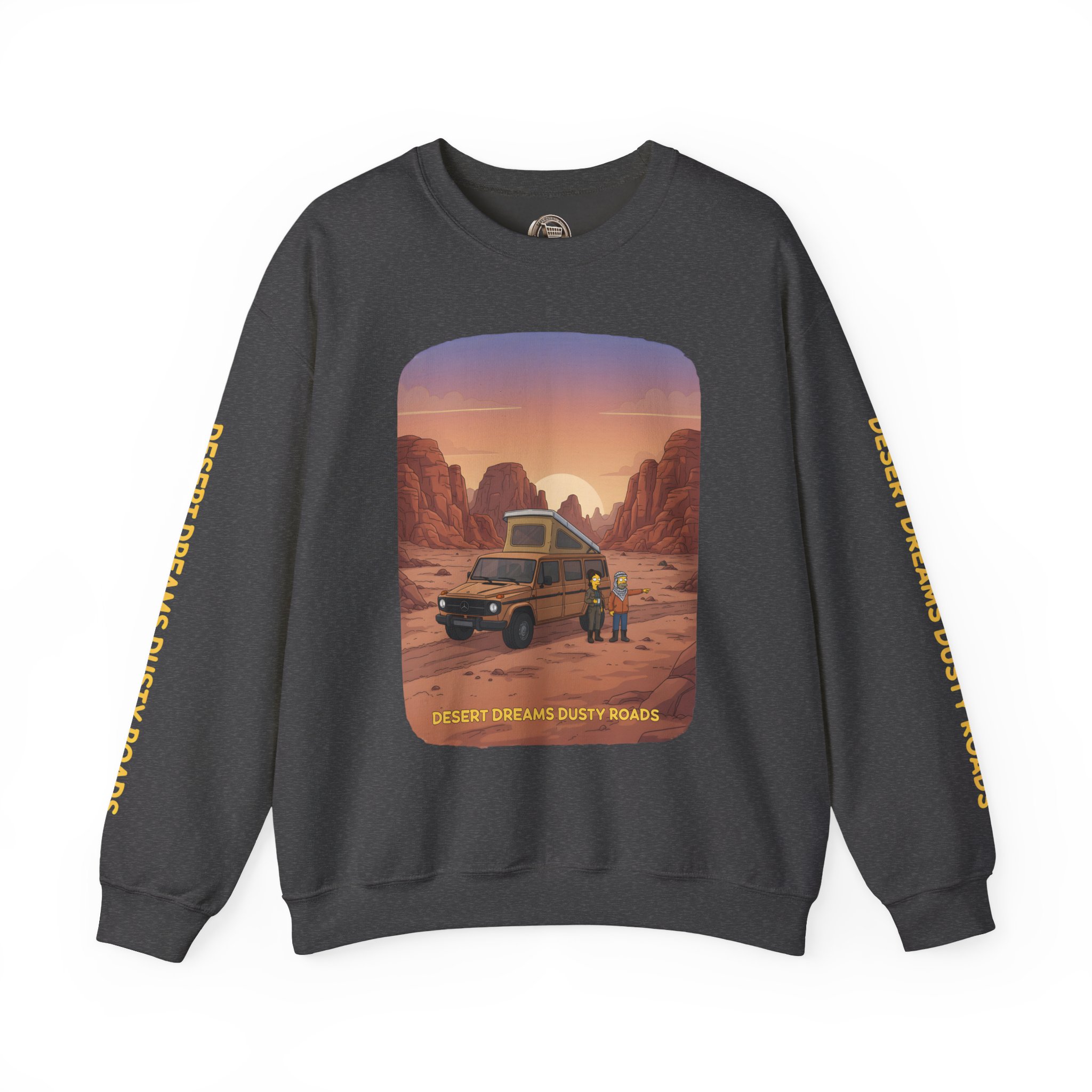 Unisex Heavy Blend™ Crewneck Sweatshirt — "Desert Dreams Dusty Roads" Design Sitcom-Line