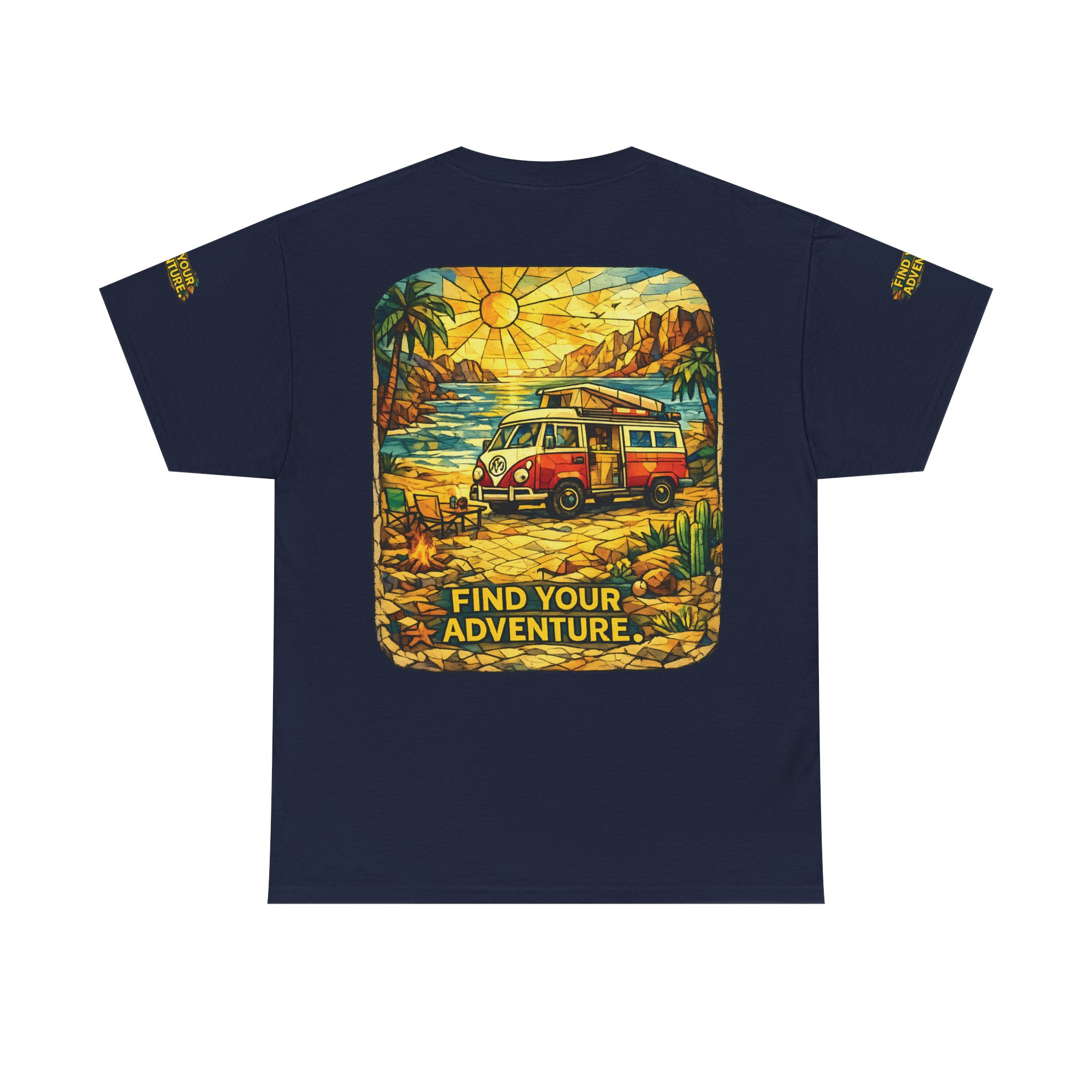 Unisex Heavy Cotton Tee — "Find Your Adventure" Design Cubic-Line