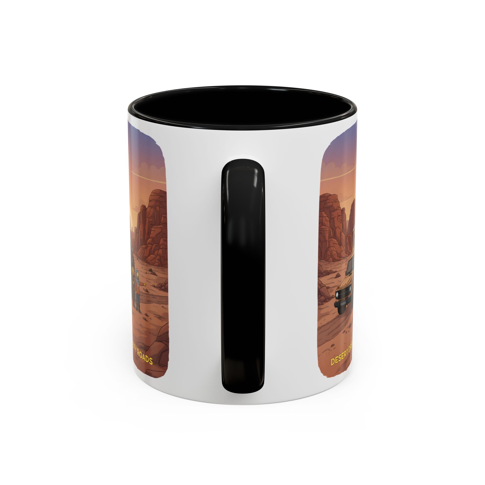 Accent Coffee Mug (11, 15oz) — "Desert Dreams Dusty Roads" Design Sitcom-Line