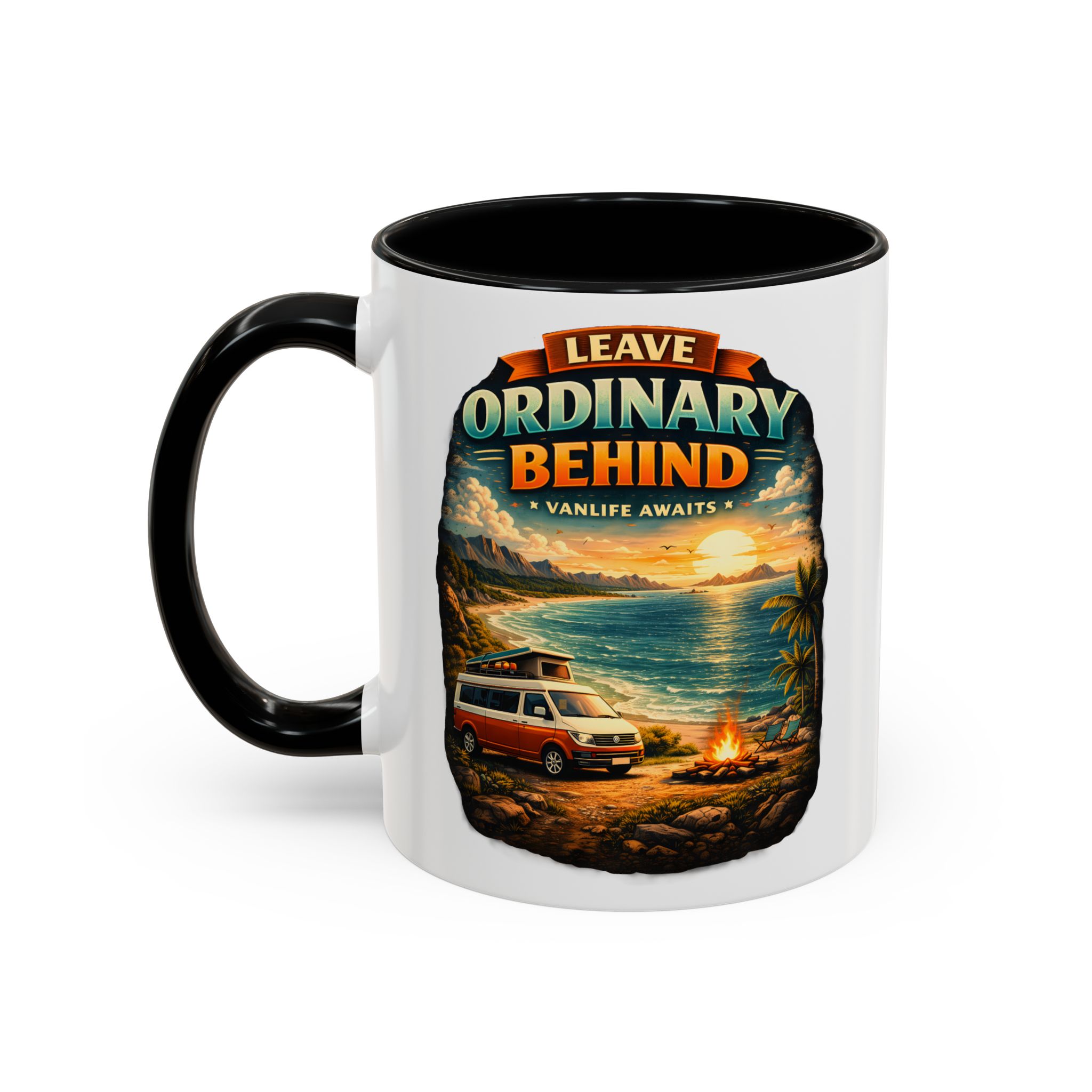 Accent Coffee Mug (11, 15oz) — "Leave Ordinary Behind" Design Scenic-Line