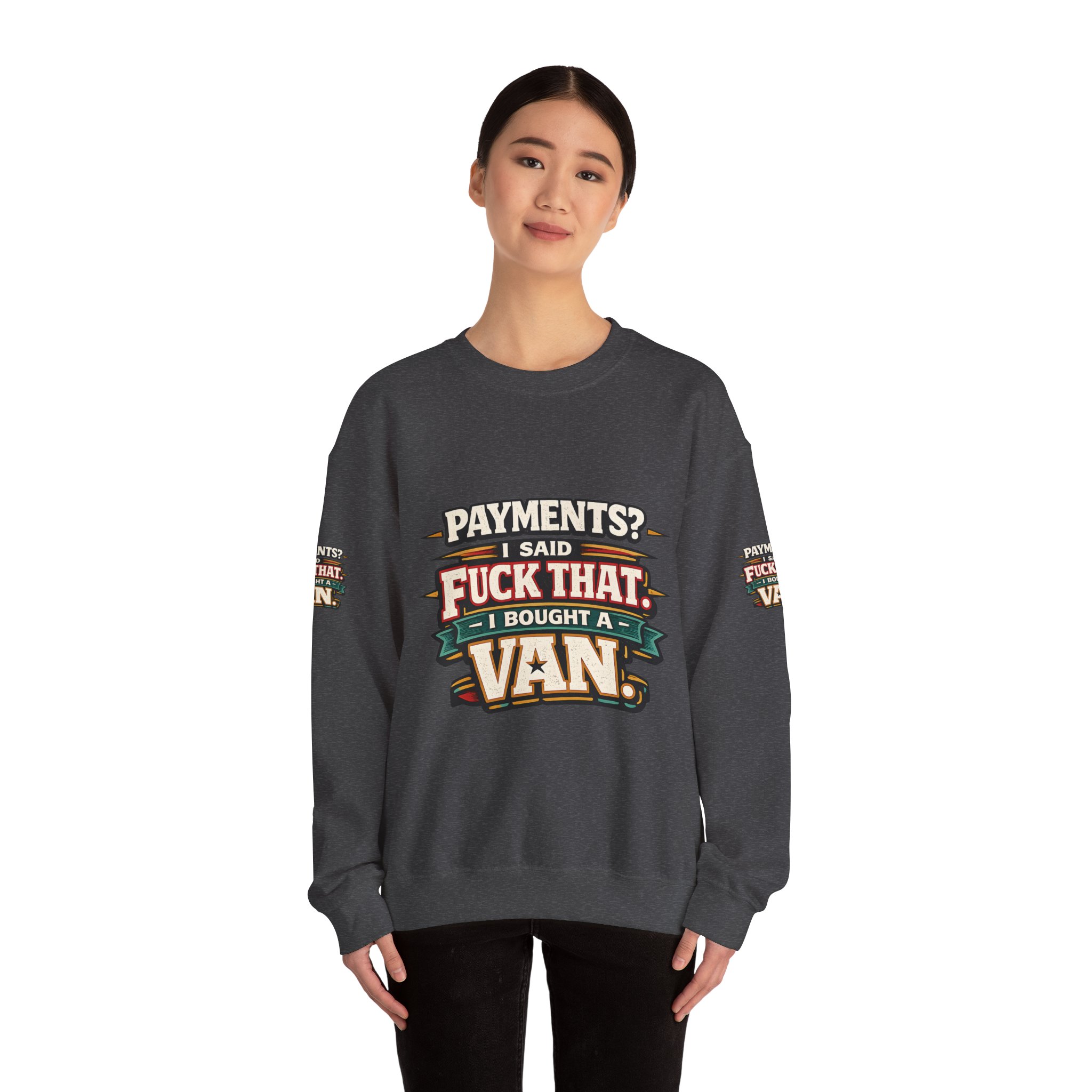 Unisex Heavy Blend™ Crewneck Sweatshirt — "Payments?I Said" Design F**K-Line