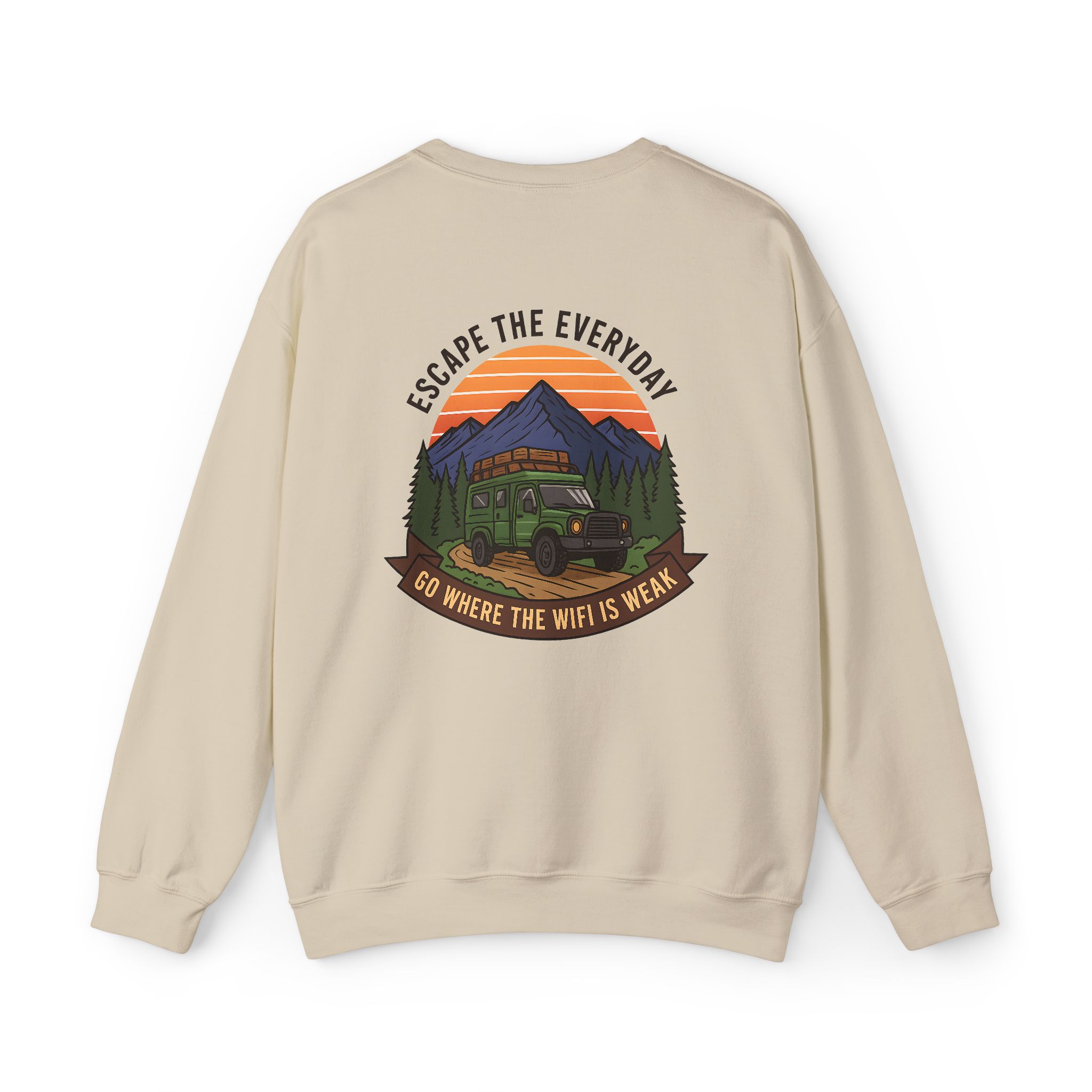 16664420709825864703_2048.jpeg Crewneck Sweatshirt — "Go Where the WiFi Is Weak" Outdoor Overland Graphic