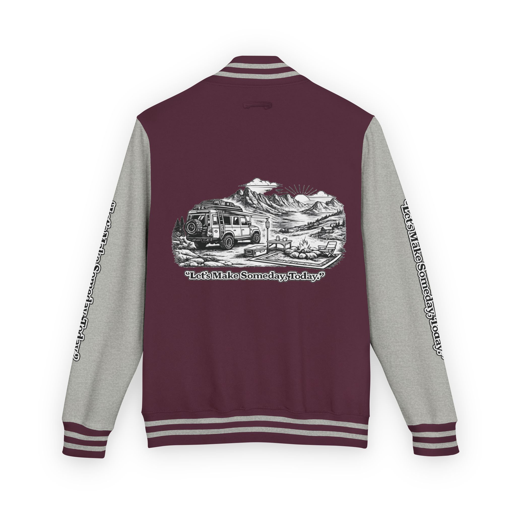 16664607477095144637_2048-1.jpeg Unisex Heavyweight Letterman Jacket — "Lets make Someday, Today?" Travel Varsity Coat
