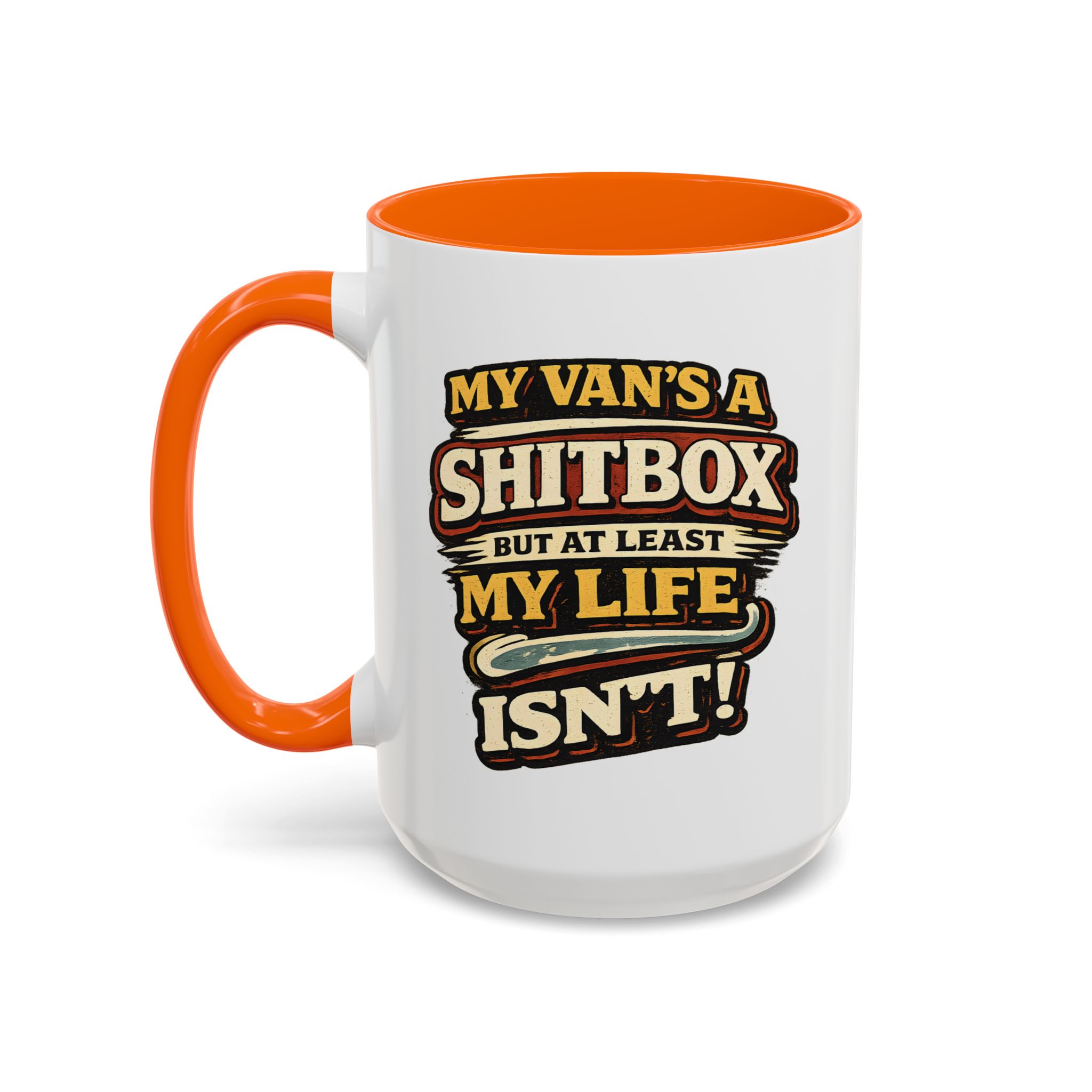 Accent Coffee Mug (11, 15oz) — "My Van`s A Shitbox" Design F**K-Line
