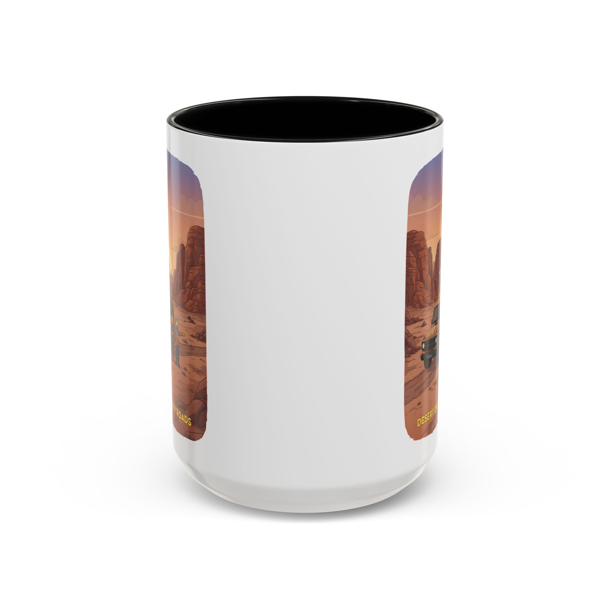 Accent Coffee Mug (11, 15oz) — "Desert Dreams Dusty Roads" Design Sitcom-Line