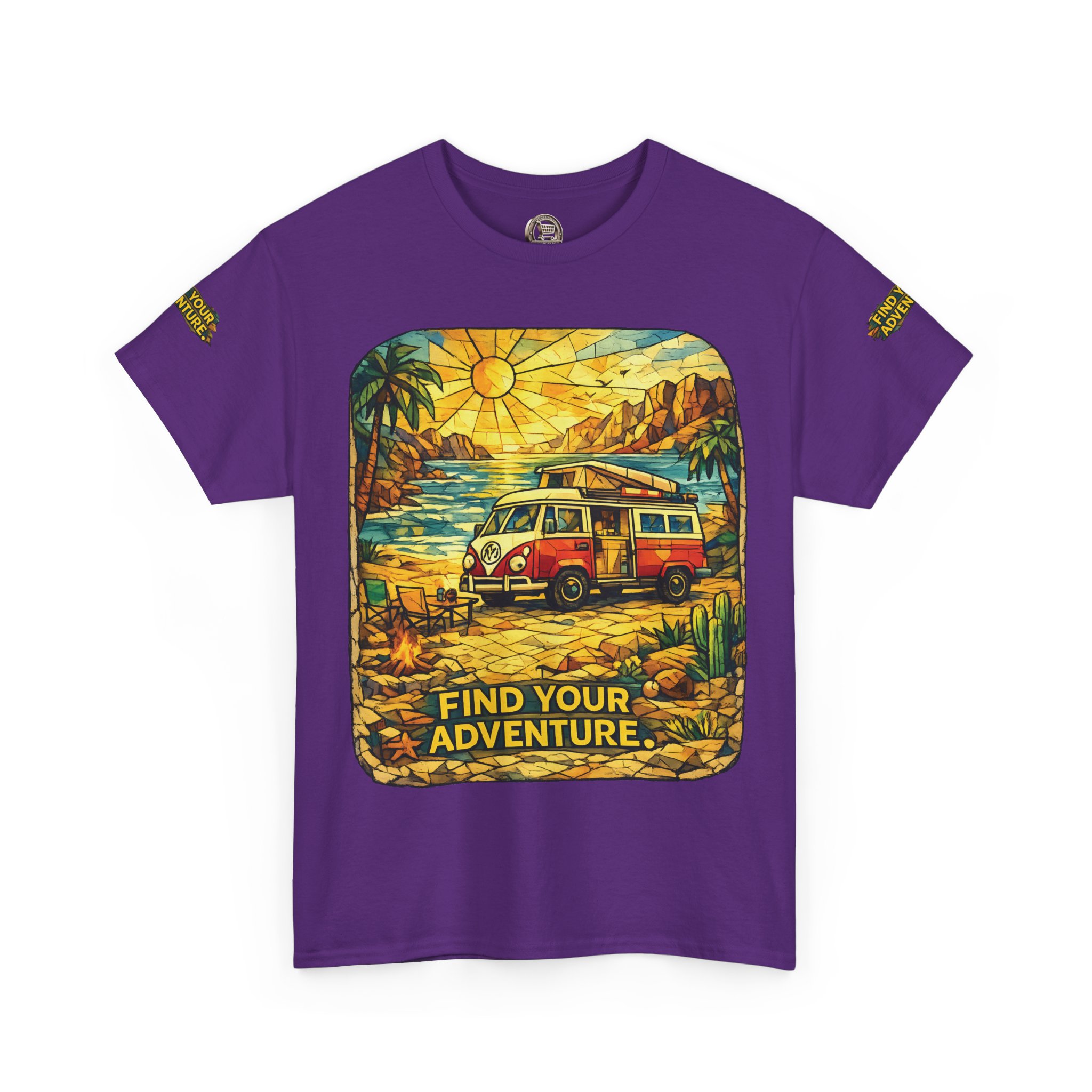 Unisex Heavy Cotton Tee — "Find Your Adventure" Design Cubic-Line