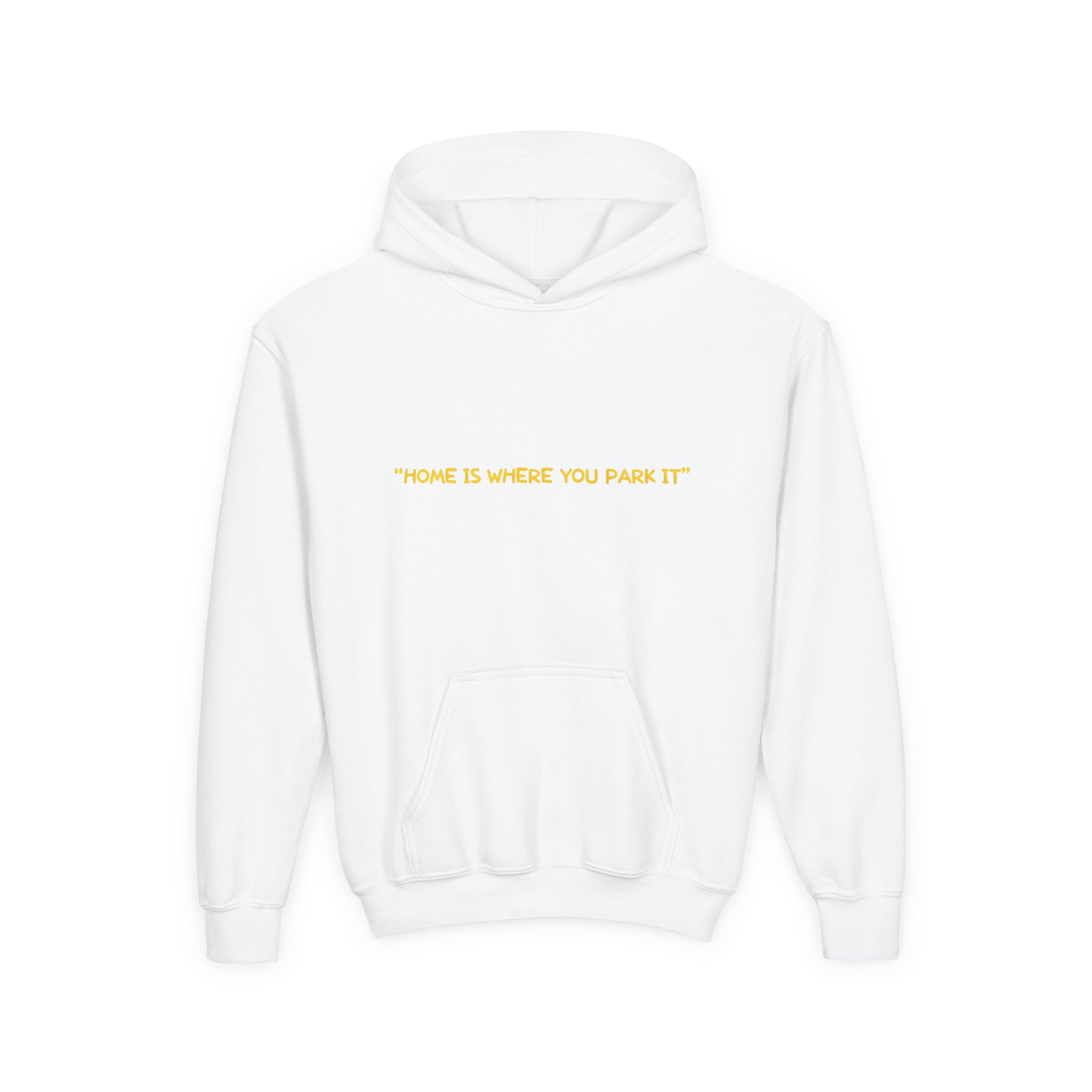 Youth Hoodie(Gildan) – "Home Is Where You Park It"" (Design Sitcom-Line)