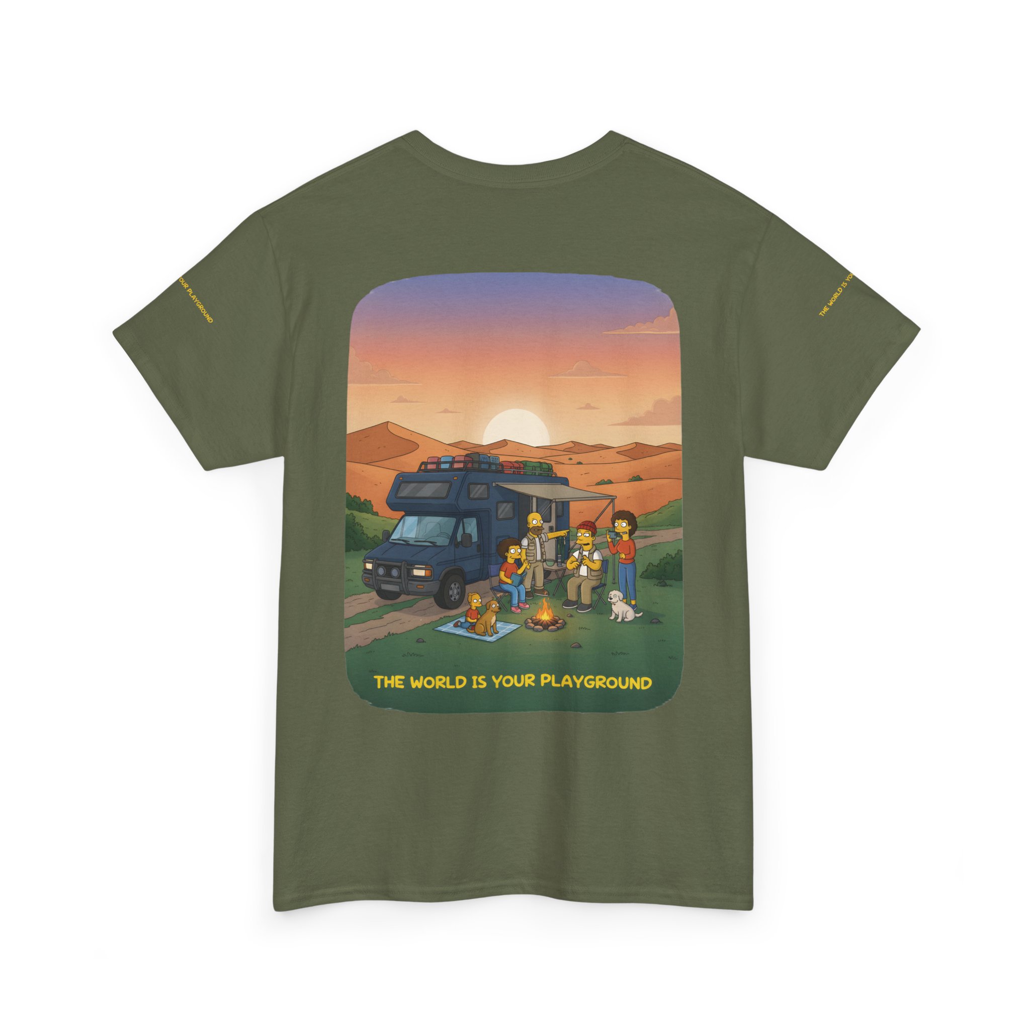 Unisex Heavy Cotton Tee — "The World Is Your playground" Design Sitcom-Line