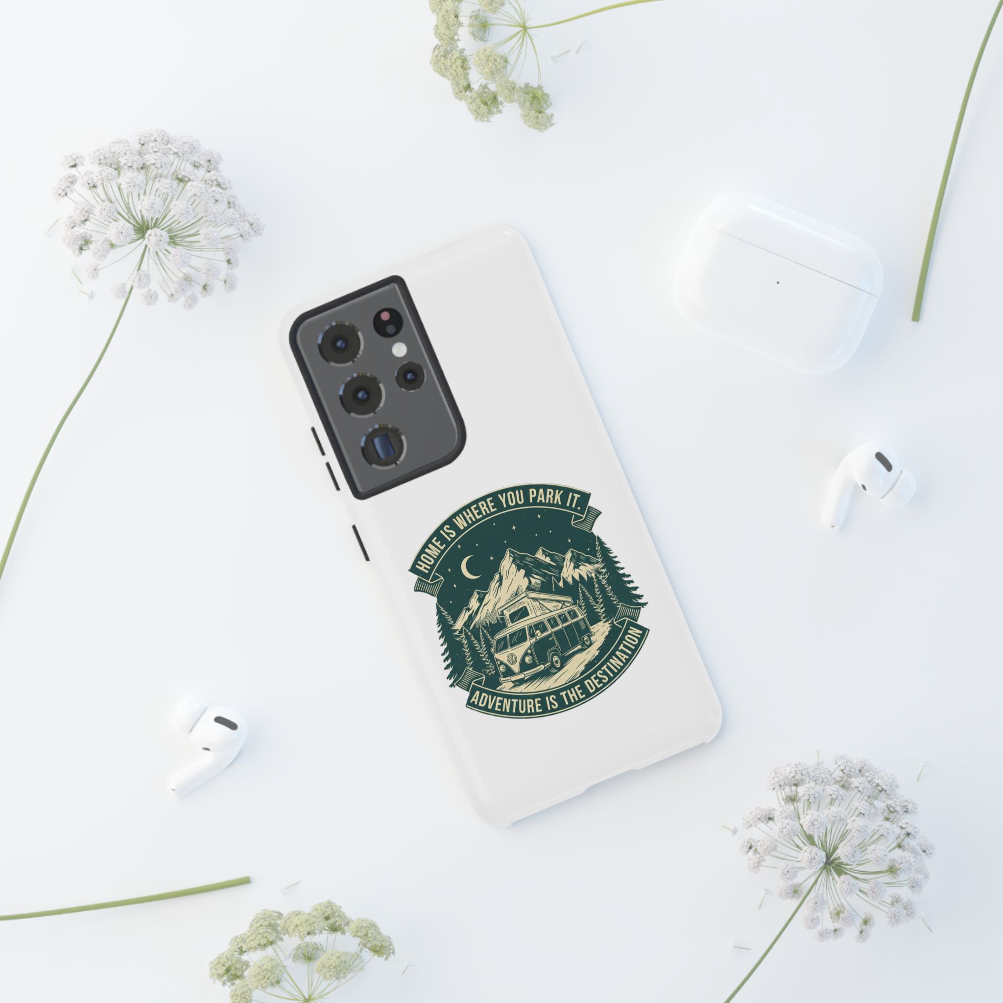 Phone Case — "Home Is Where You Park It-Adventure is the destination" Camper Van Design