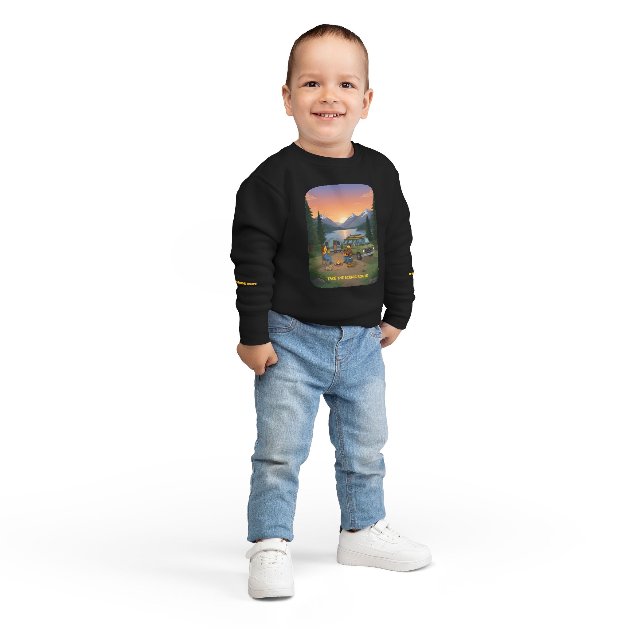 Toddler Sweatshirt - "Take The Scenic Route" (Design Sitcom-Line)
