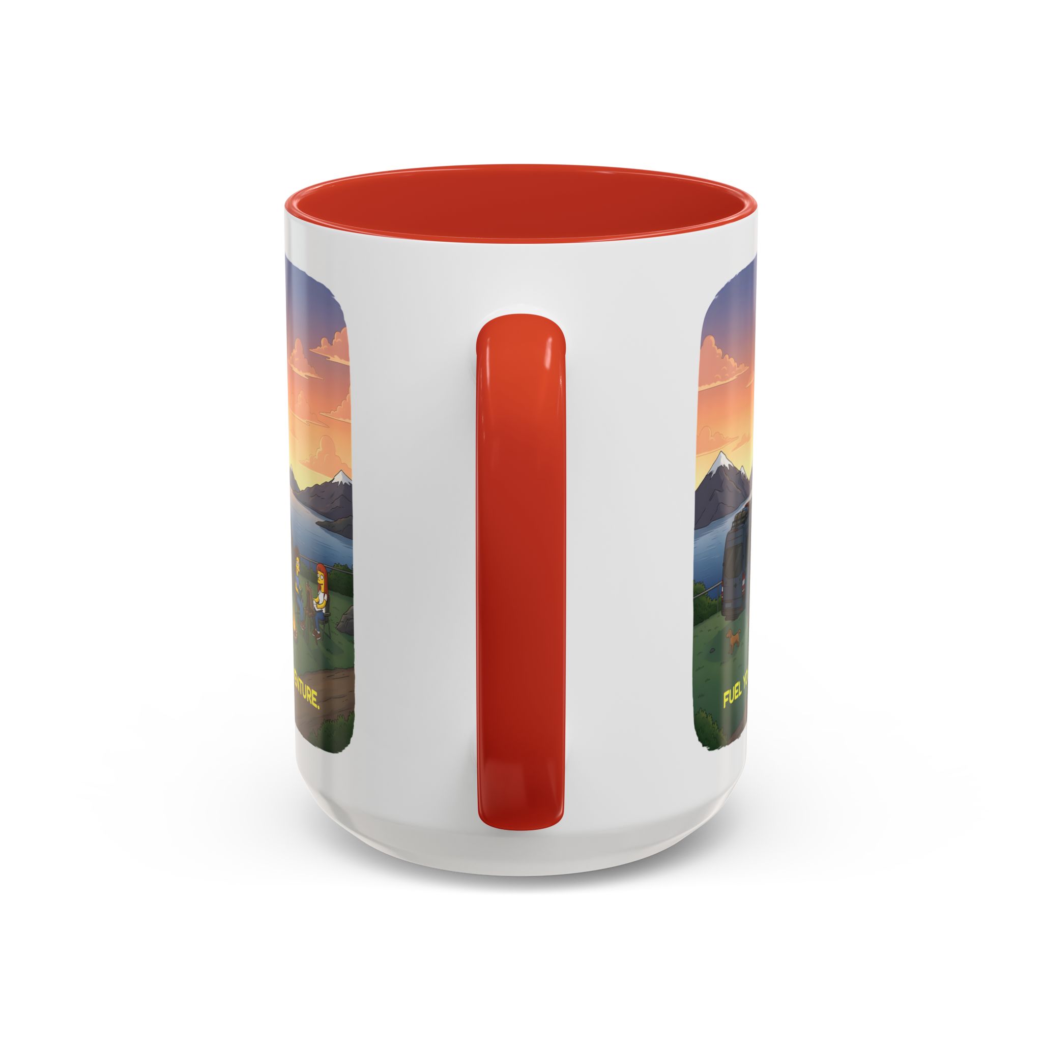 Accent Coffee Mug (11, 15oz) — "Fuel Your Adventure" Design Sitcom-Line