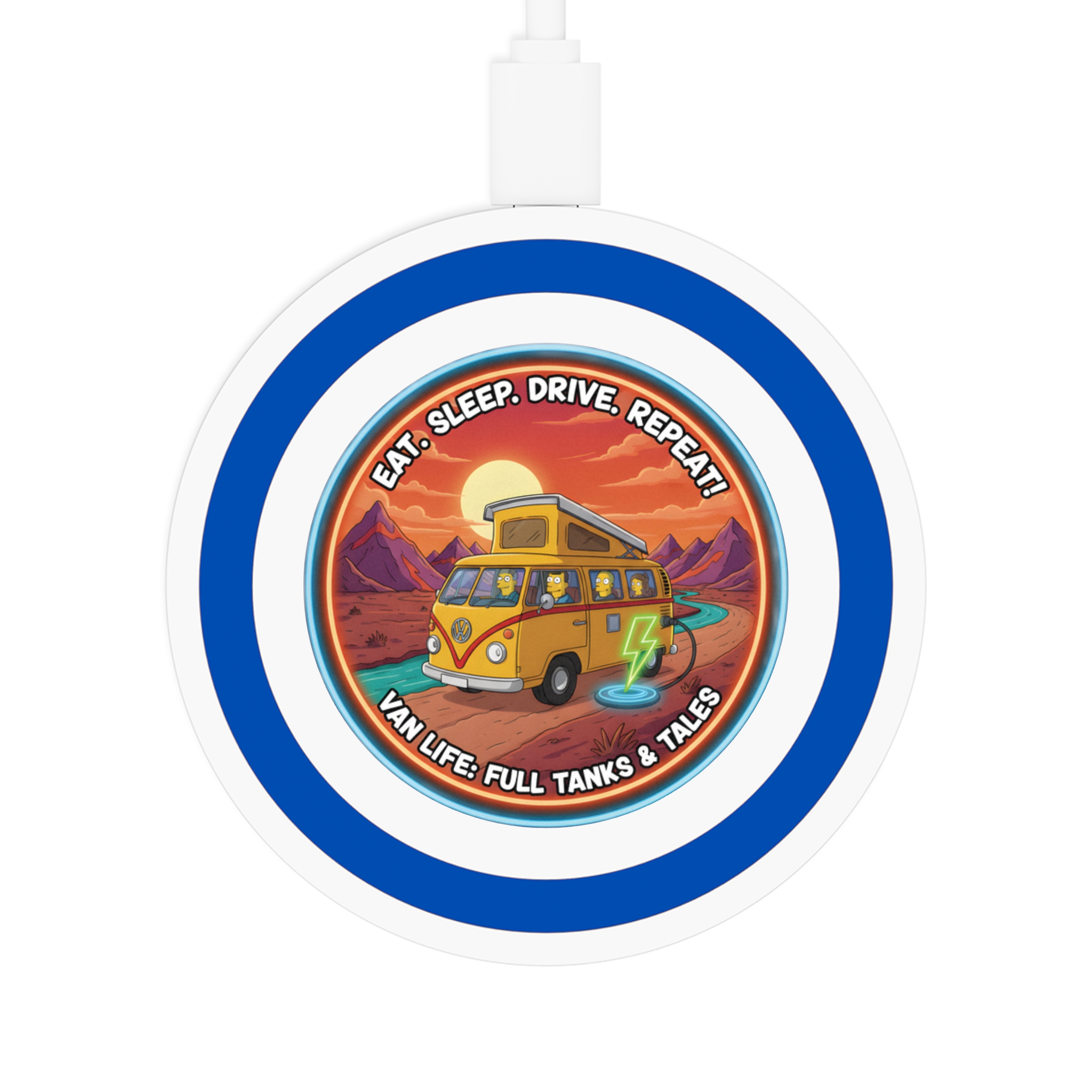 16690599463363810496_2048.jpeg Wireless Charging Pad — "Eat. Sleep. Drive. Repeat." Simpsons Style Van Life Camper Design