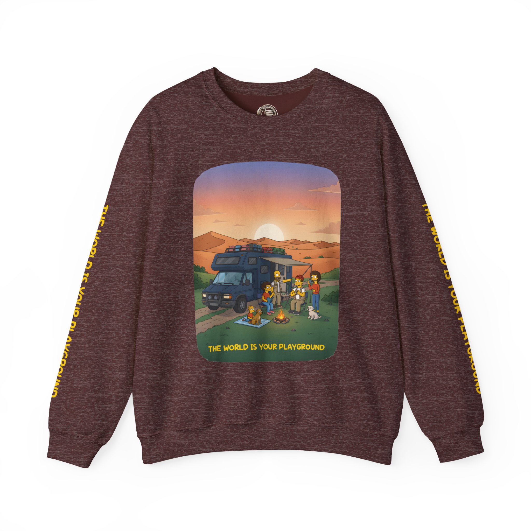 Unisex Heavy Blend™ Crewneck Sweatshirt — "The World Is Your playground" Design Sitcom-Line