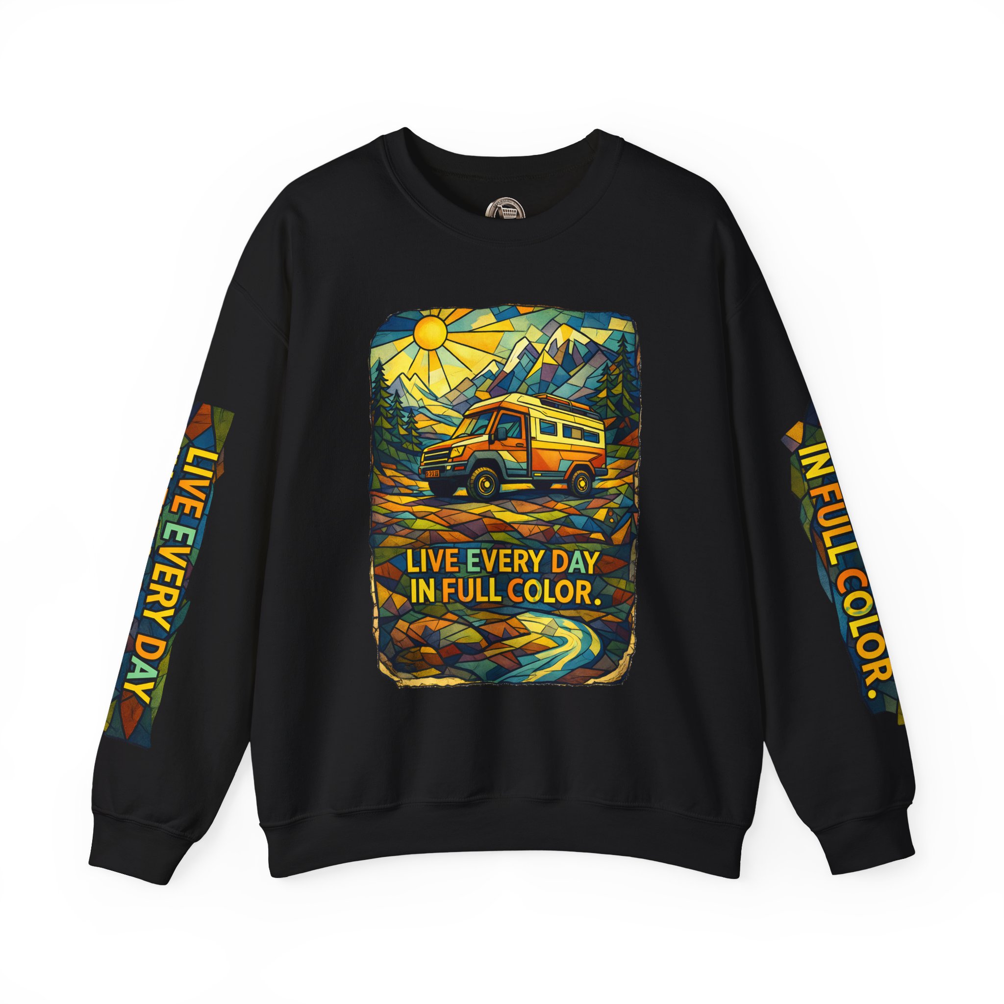 16701718676387465126_2048.jpeg Unisex Heavy Blend™ Crewneck Sweatshirt — "Live Every Day InFull Color" Design Cubic-Line
