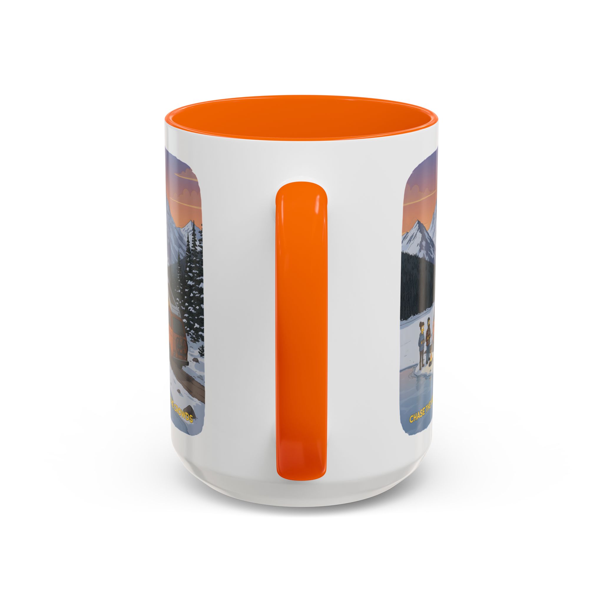 Accent Coffee Mug (11, 15oz) — "Chase The Views-Not The Crowds"" Design Sitcom-Line