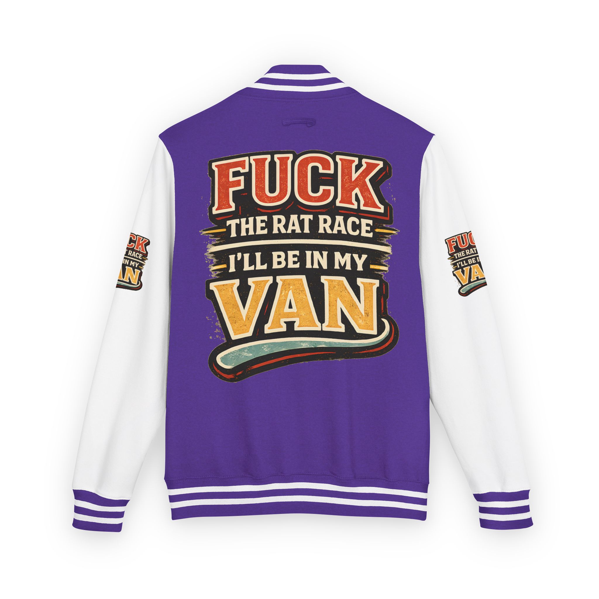 Unisex Heavyweight Letterman Jacket — "Fuck The Rat Race" Design F**K-Line