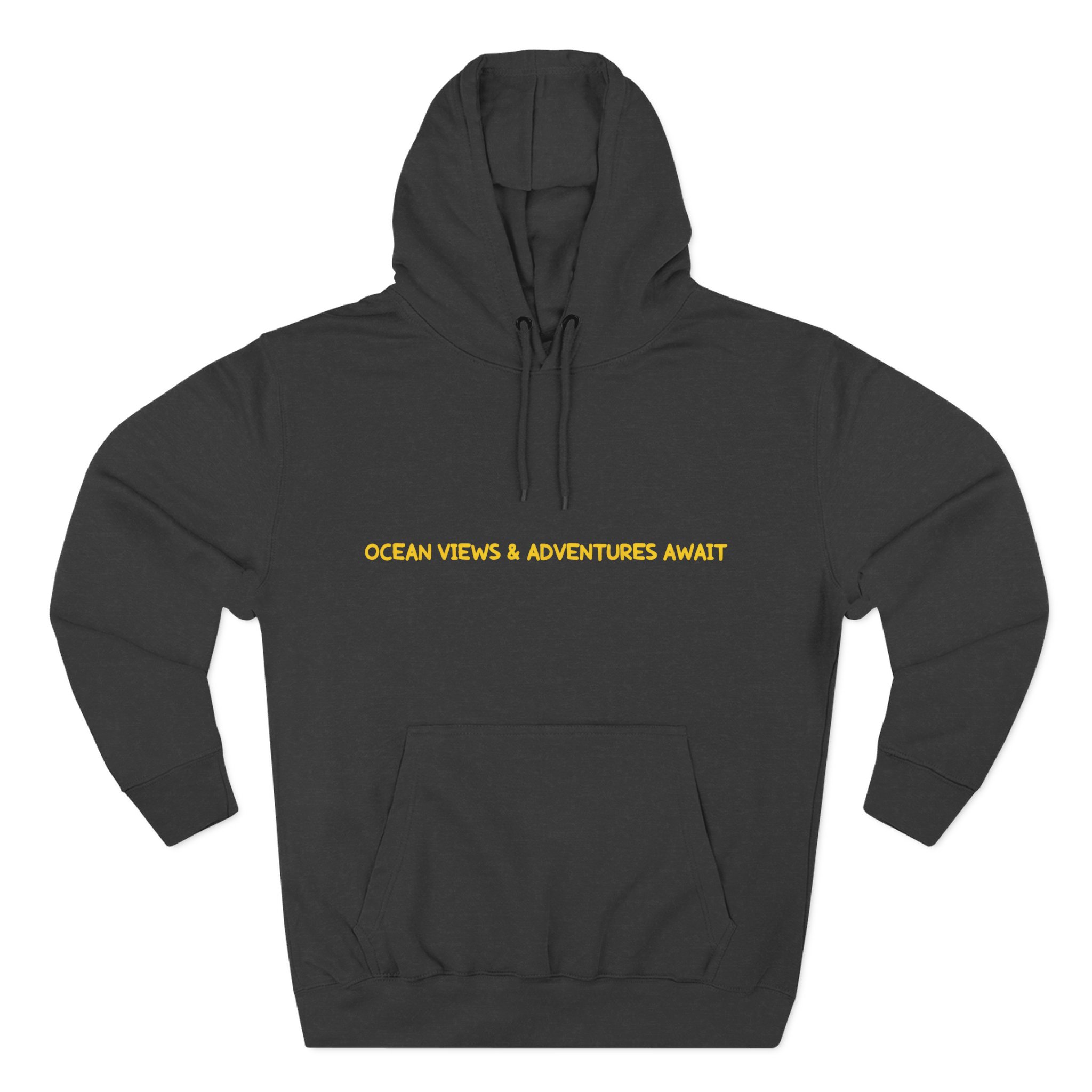 Three-Panel Fleece Hoodie - "Ocean Views-Adventures Awaits" Design Sitcom-Line