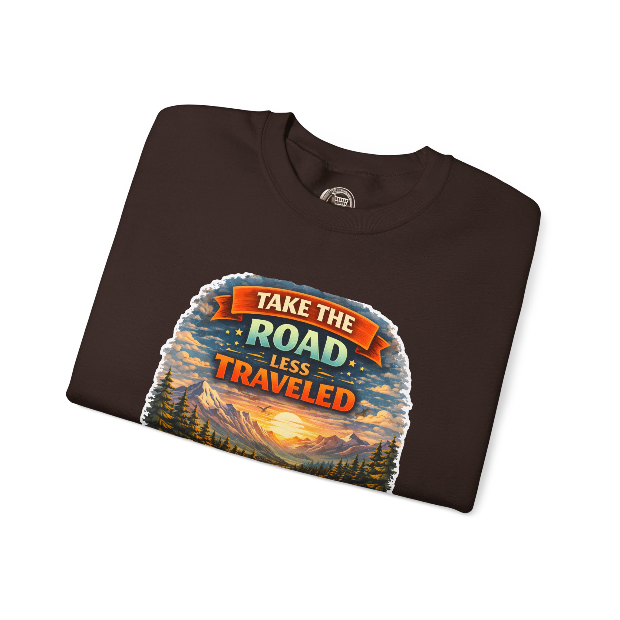 16715462629857196725_2048.jpeg Unisex Heavy Blend™ Crewneck Sweatshirt — "Take The Road Less Traveled" Design Scenic-Line
