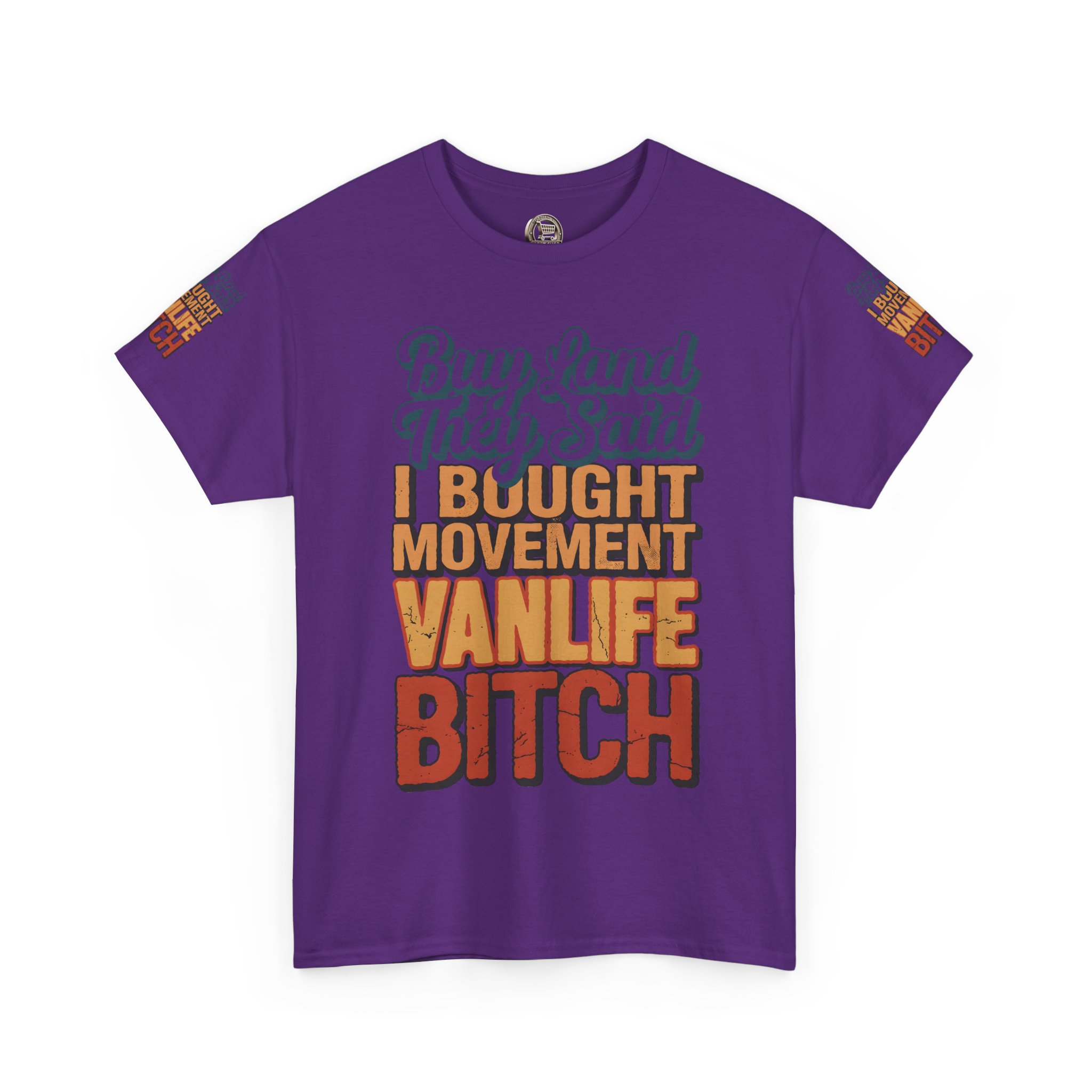 Unisex Heavy Cotton Tee — "Buy Land They Said" Design F**K-Line