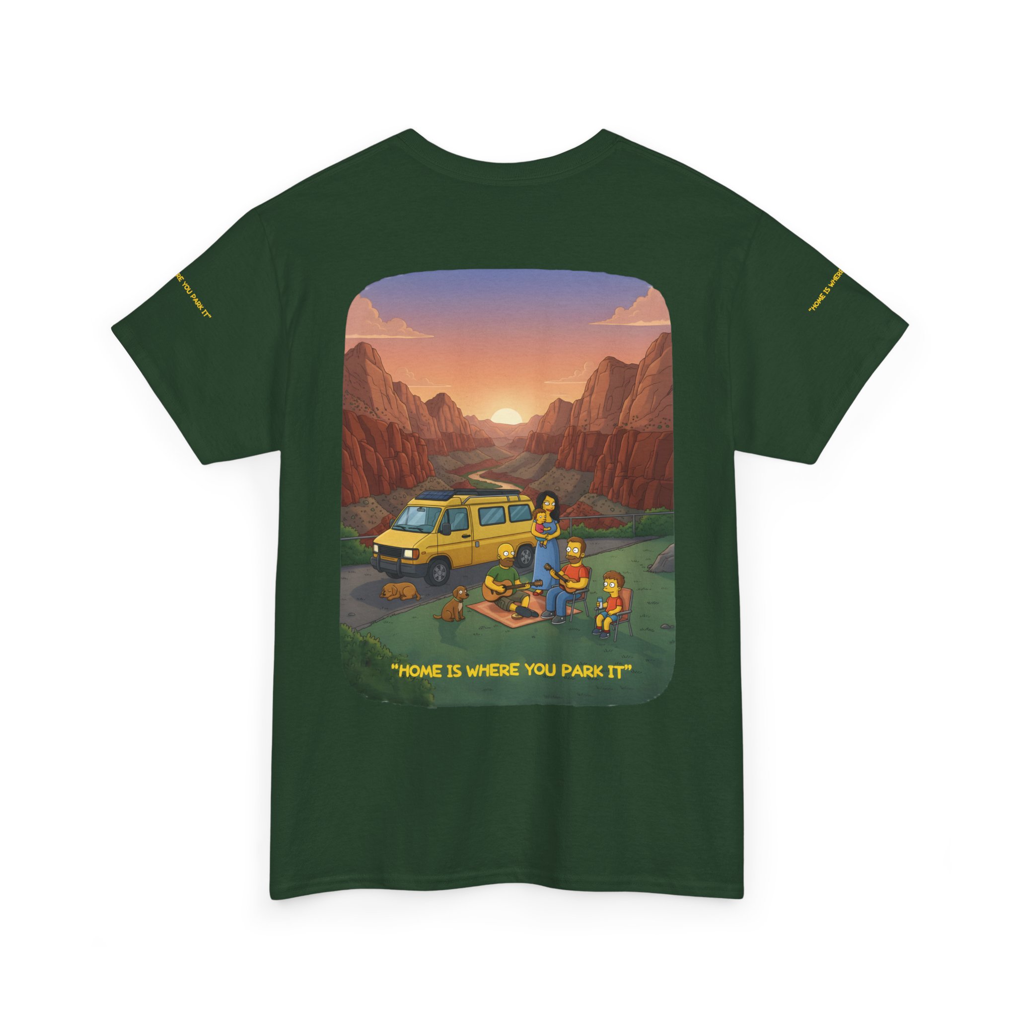 Unisex Heavy Cotton Tee — "Home Is Where You Park It" Design Sitcom-Line