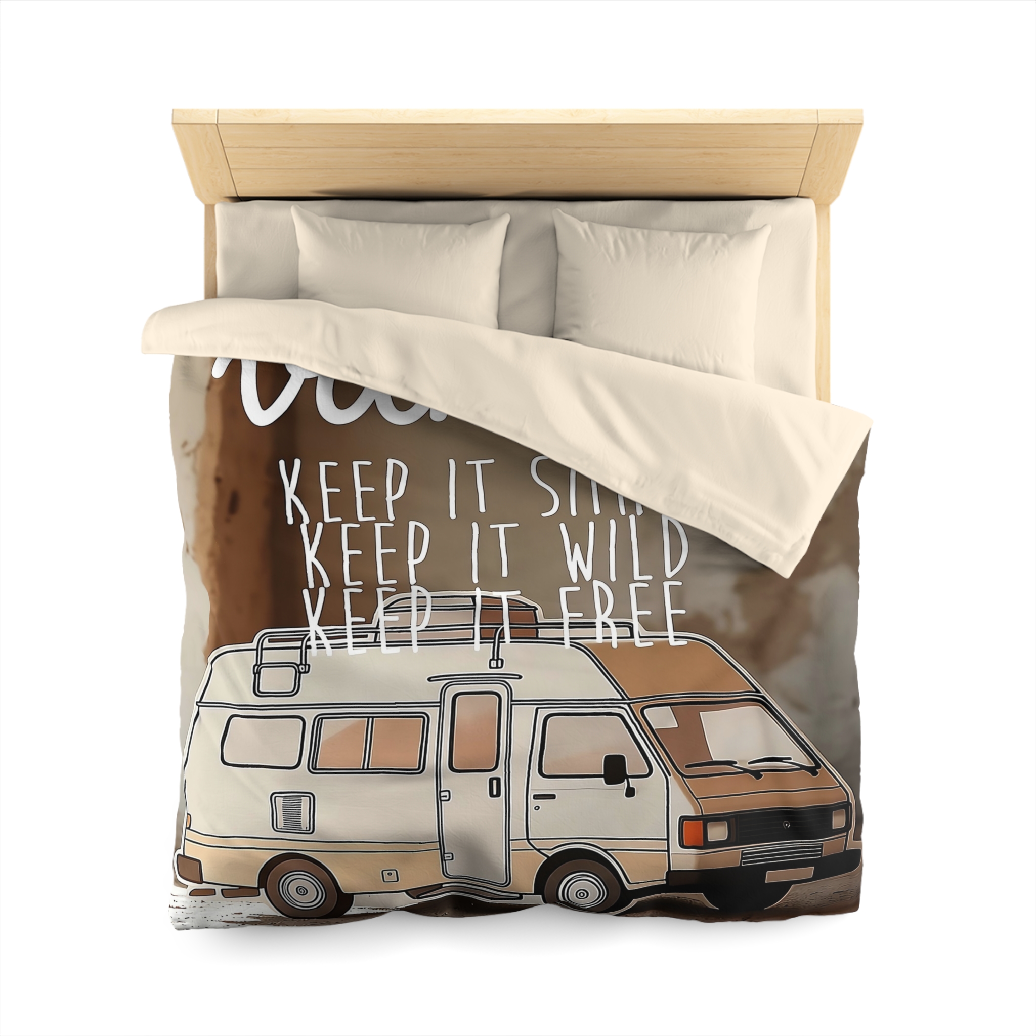 Duvet Cover — "Vanlife: Keep It Simple, Keep It Wild, Keep It Free"