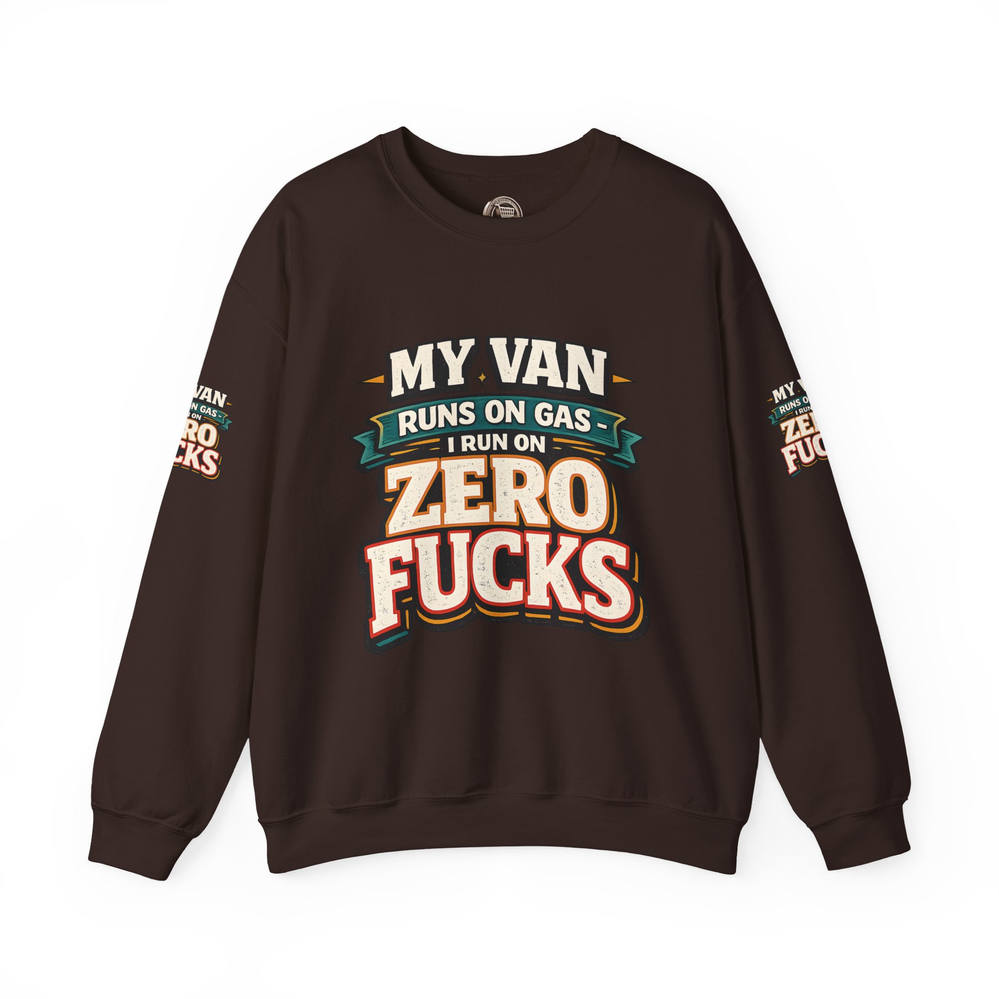 Unisex Heavy Blend™ Crewneck Sweatshirt — "My Van Runs On Gas" Design F**K-Line