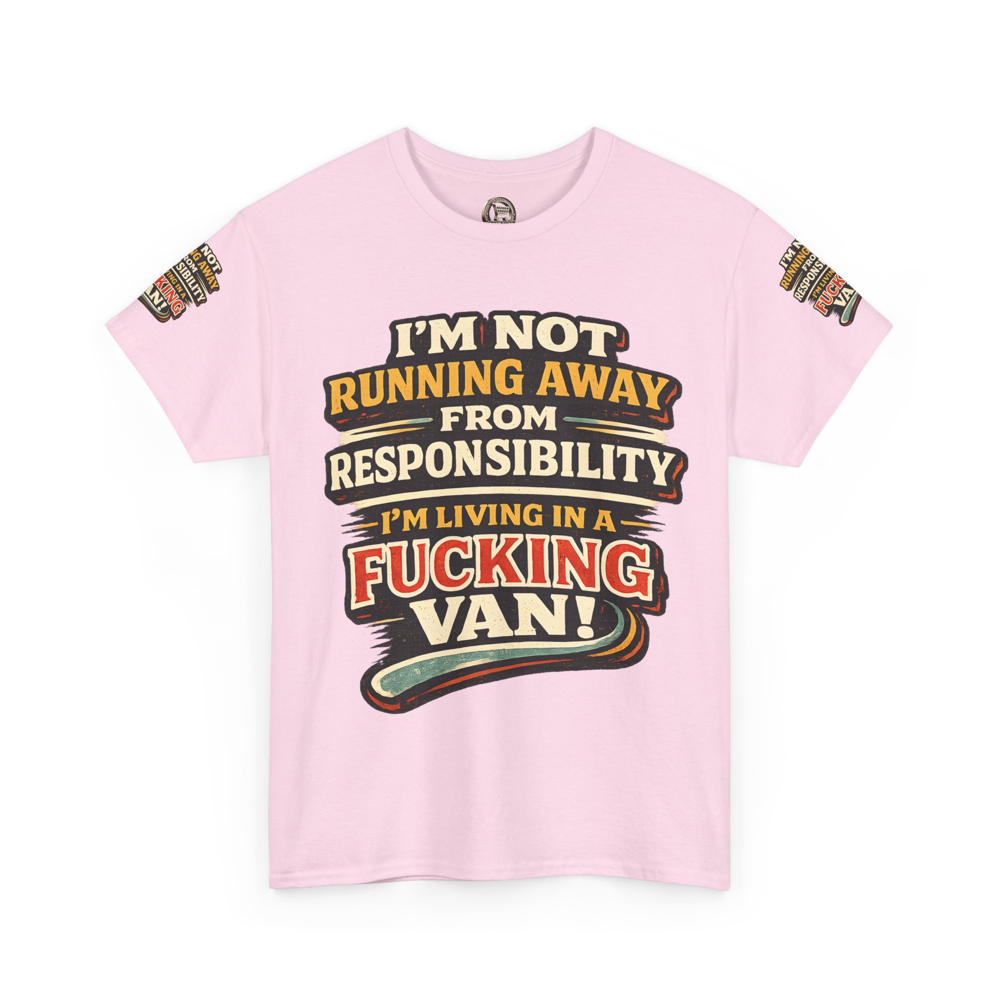 Unisex Heavy Cotton Tee — "I`m Not running Away" Design F**K-Line