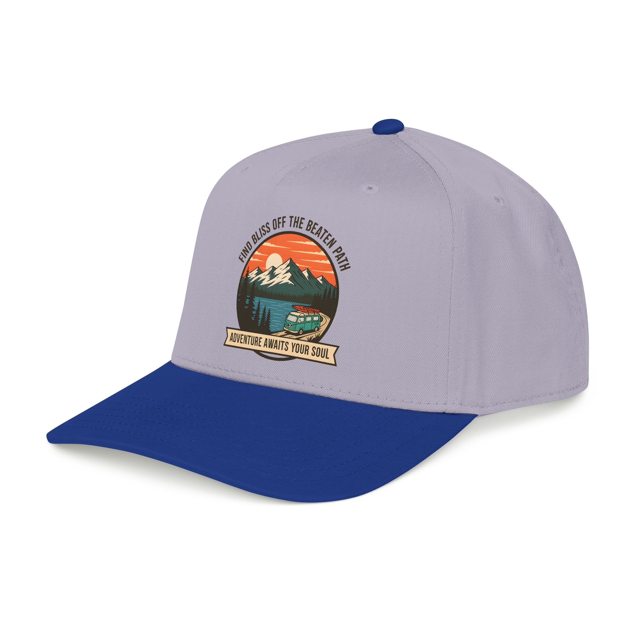 16766587100770522410_2048.jpeg Baseball Cap — "Find Bliss of the beaten patch-Adventure Awaits Your Soul" Vintage Mountain Camp Camper Design