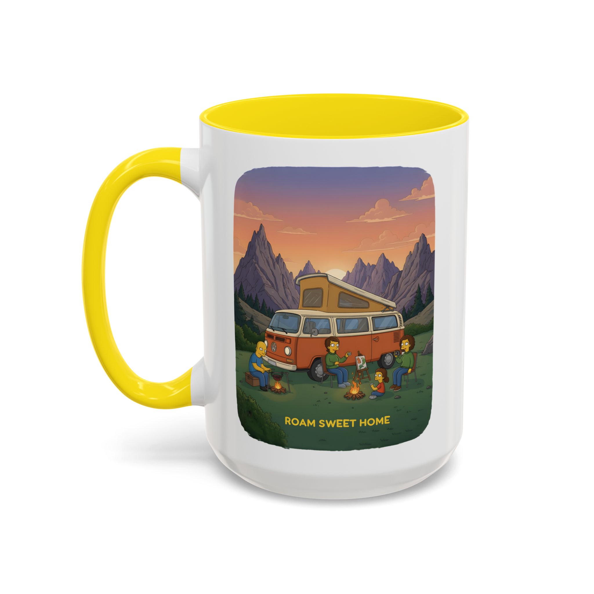 Accent Coffee Mug (11, 15oz) — "Roam Sweet Home" Design Sitcom-Line
