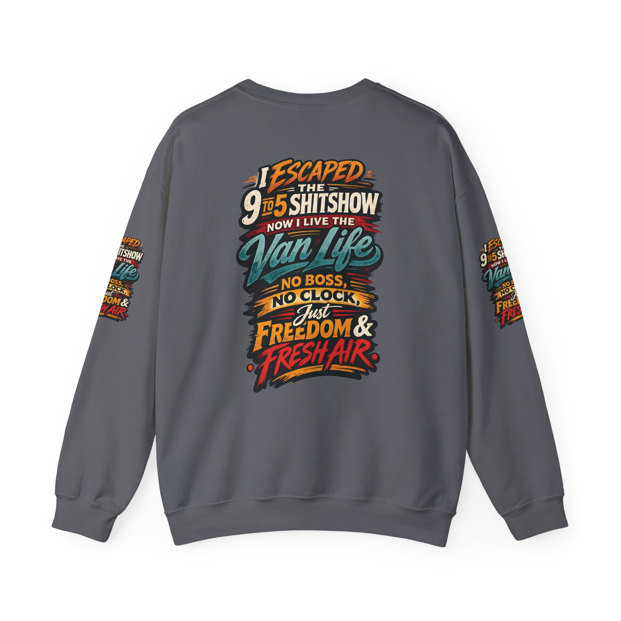 16782817444659863726_2048.jpeg Unisex Heavy Blend™ Crewneck Sweatshirt — "I Escaped The 9 To 5" Design F**K-Line