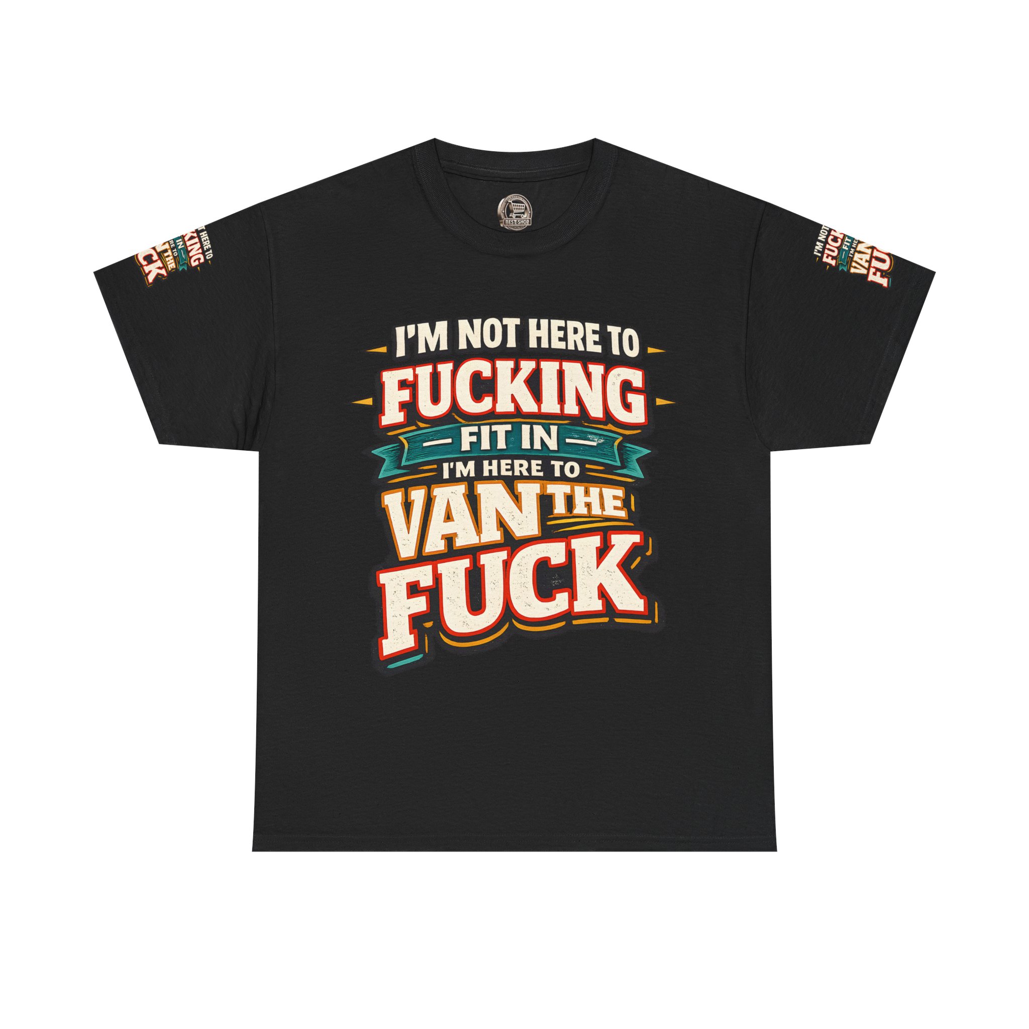 Unisex Heavy Cotton Tee — "I´m Not Here To Fucking Fit In" Design F**K-Line