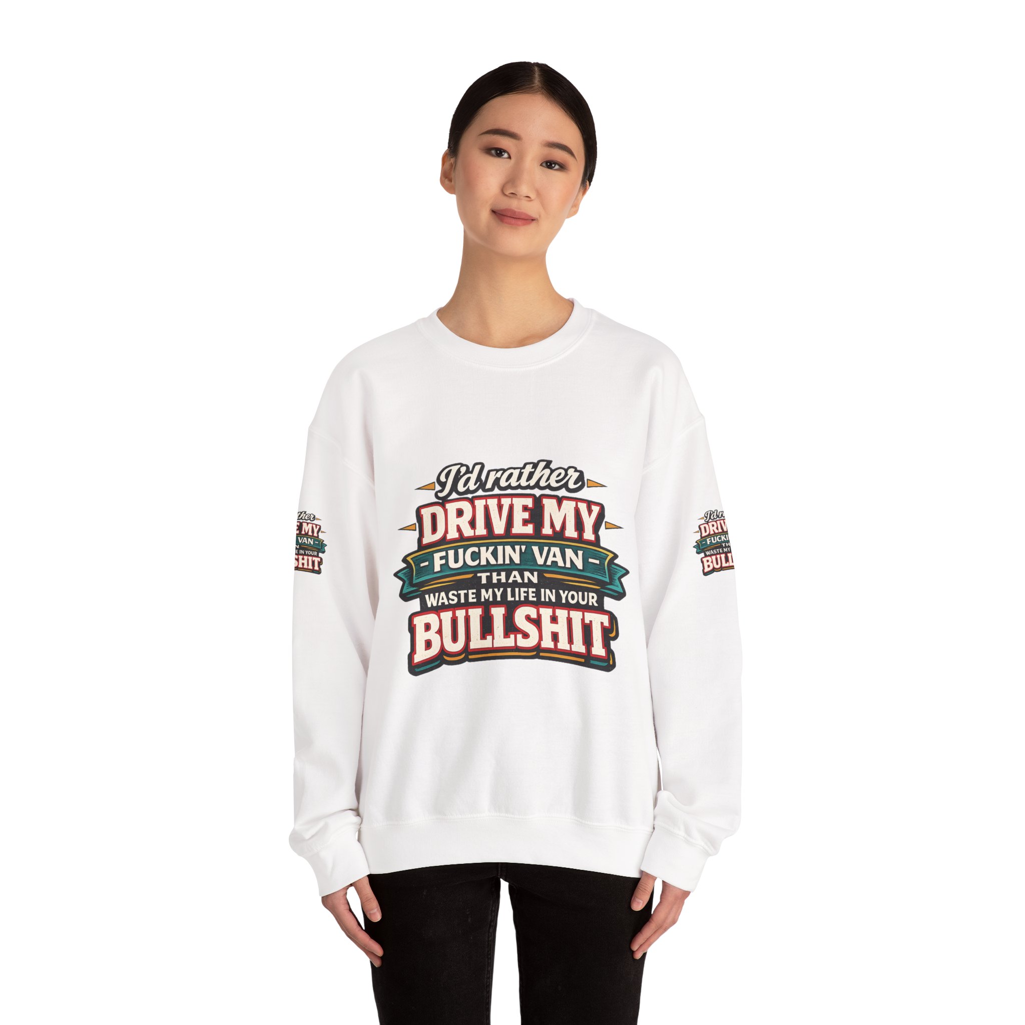 16789338754134419655_2048.jpeg Unisex Heavy Blend™ Crewneck Sweatshirt — "I´d Rather Drive My Fucking Van" Design F**K-Line