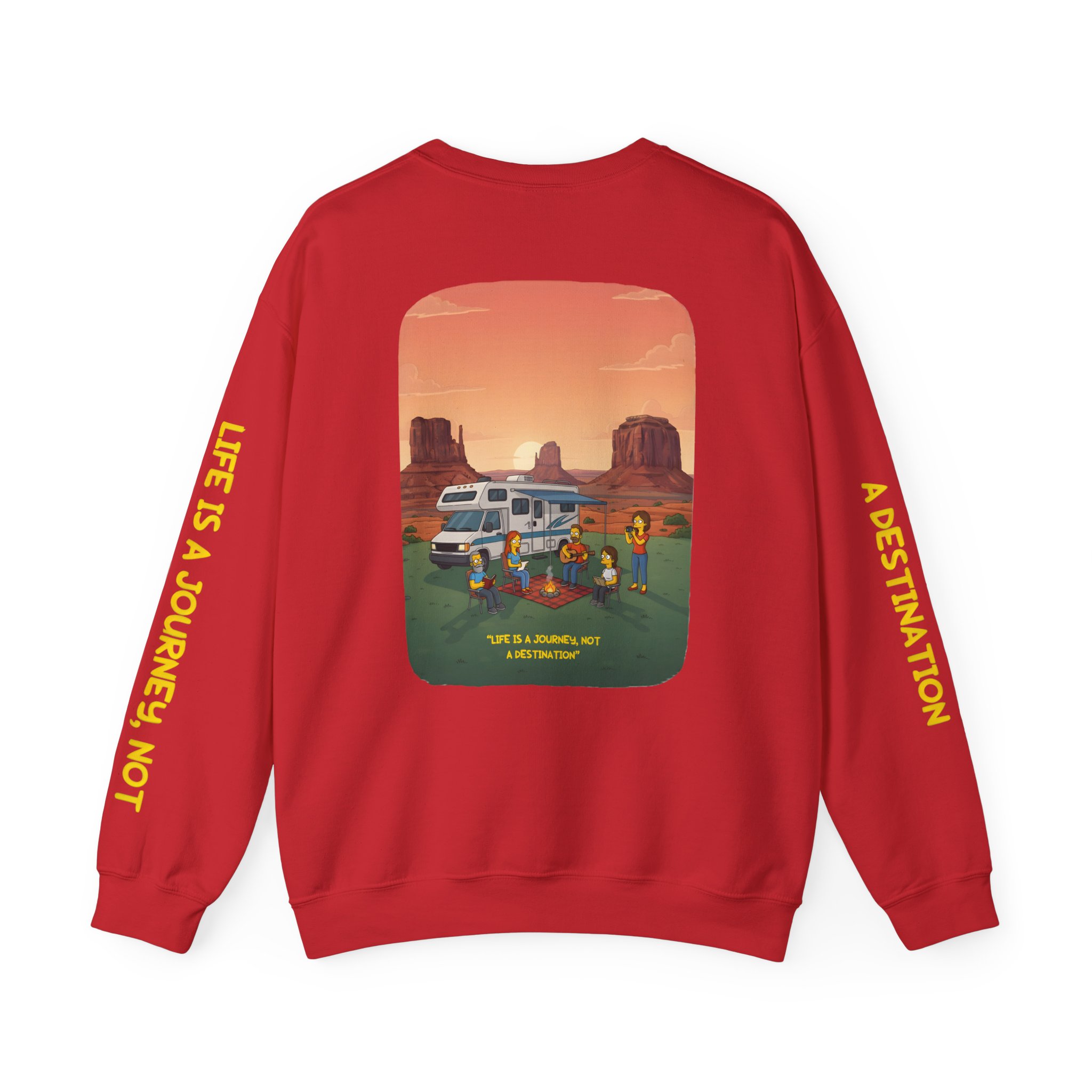 Unisex Heavy Blend™ Crewneck Sweatshirt — "Life Is A Journey-Not A Destination" Design Sitcom-Line