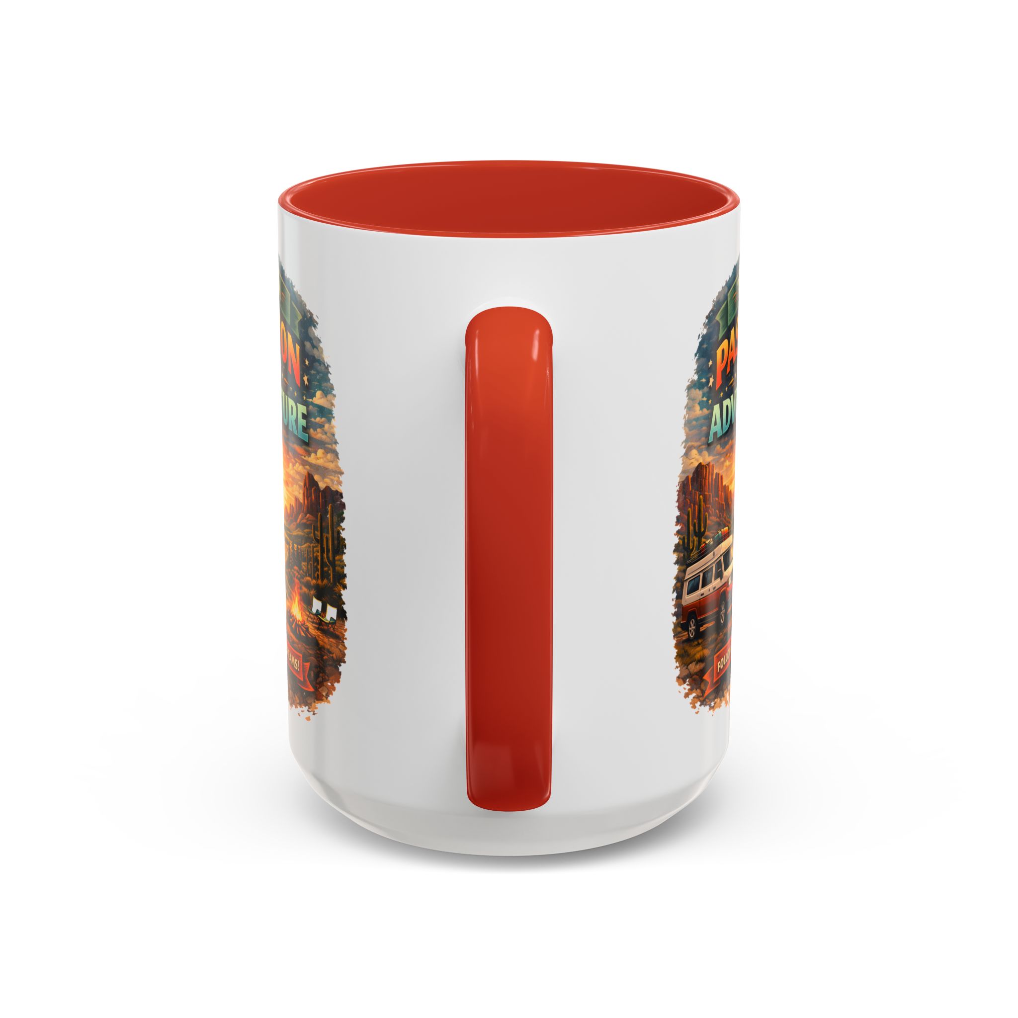 Accent Coffee Mug (11, 15oz) — "Turn Passion Into Adventure" Design Scenic-Line
