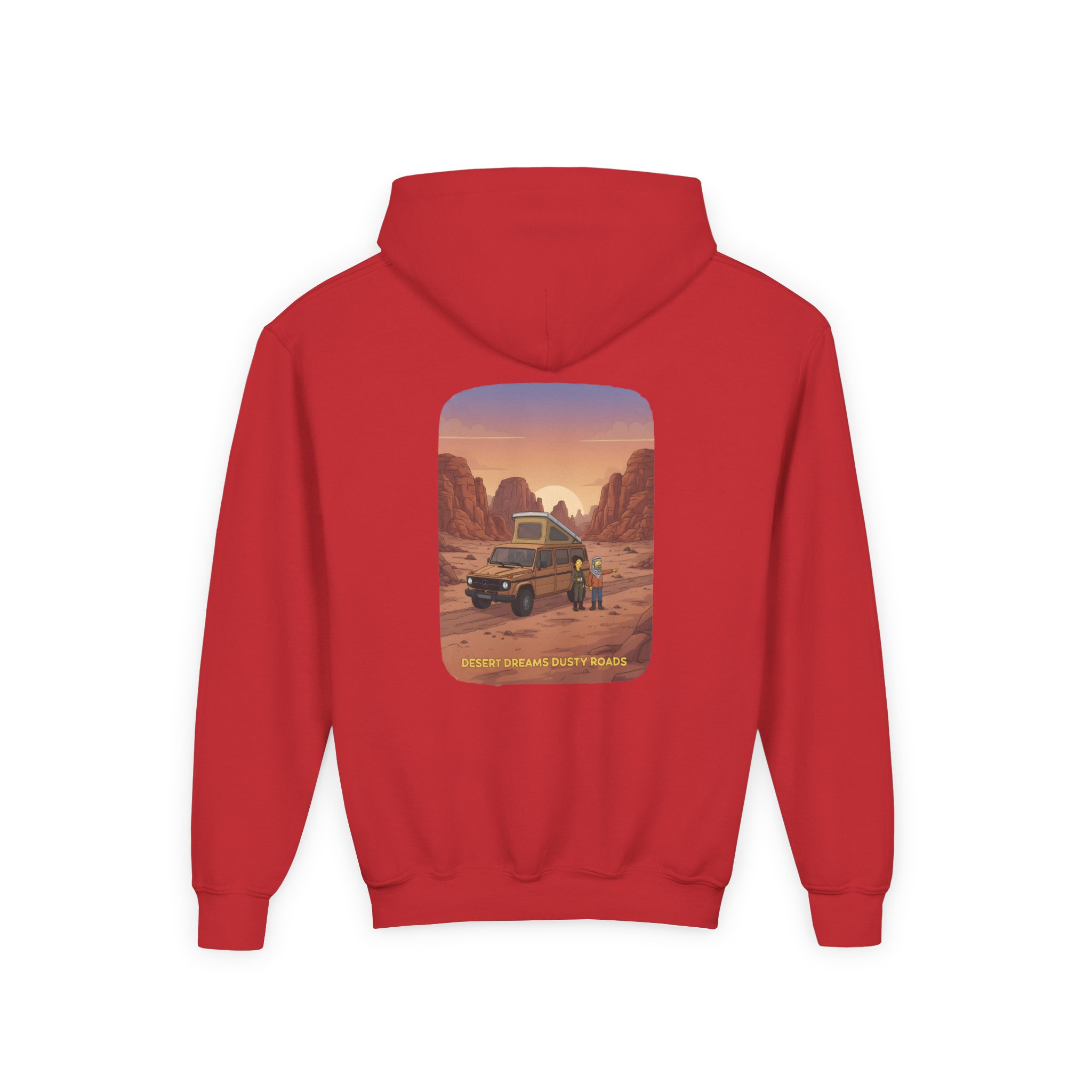 Youth Hoodie(Gildan) – "Desert Dreams Dusty Roads" (Design Sitcom-Line)