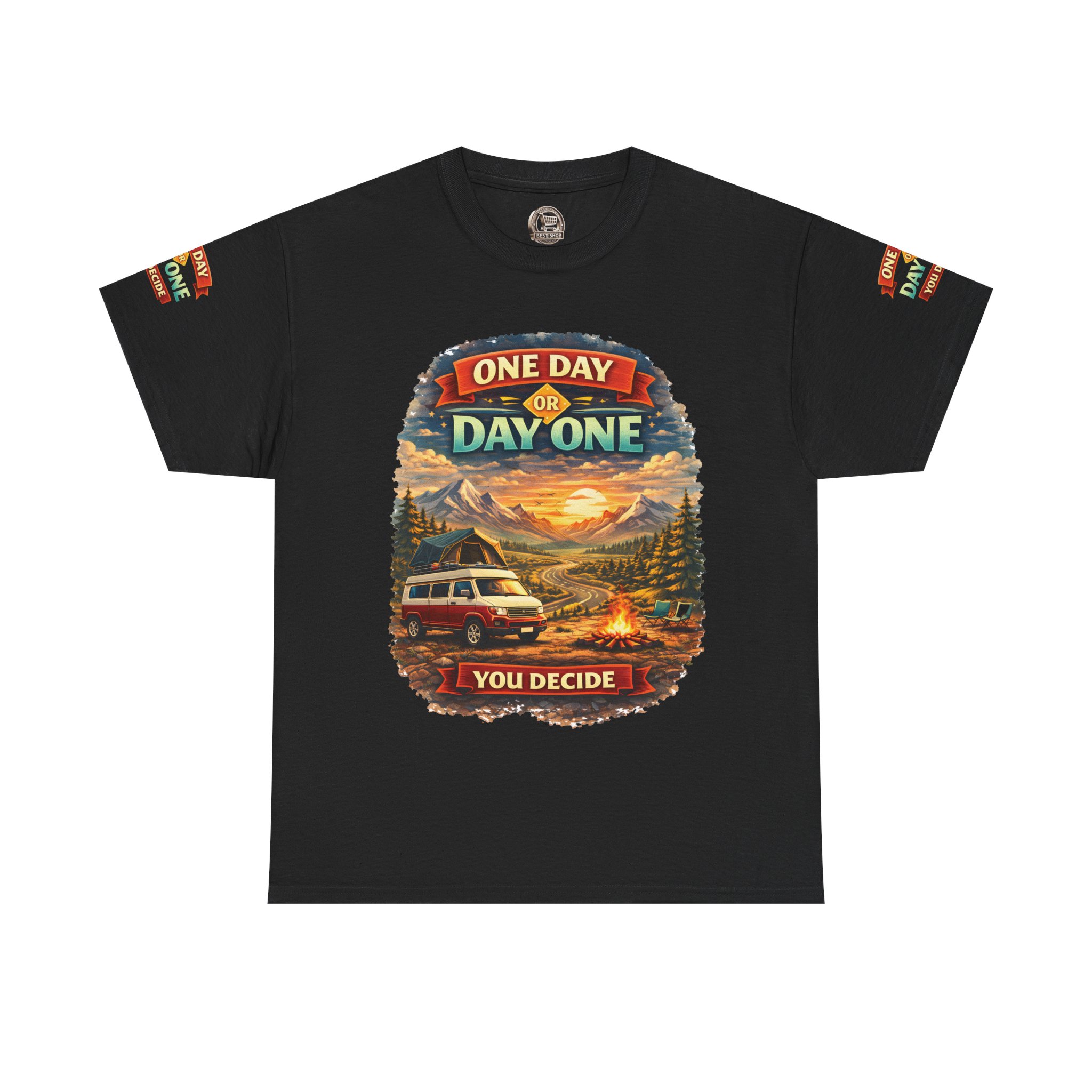 16810903092373918365_2048.jpeg Unisex Heavy Cotton Tee — "One Day Or Day One" Design Scenic-Line
