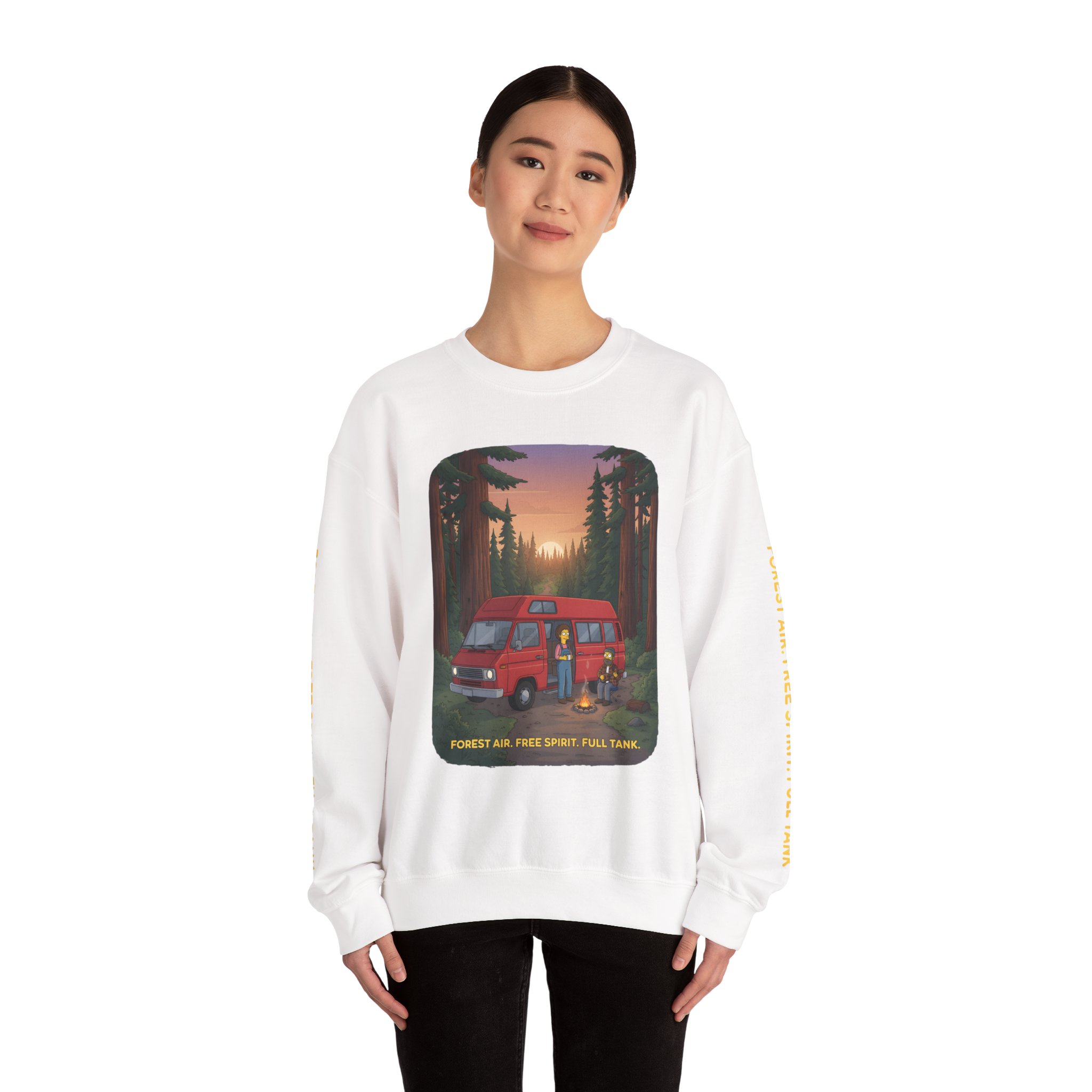 16811734386791004464_2048.jpeg Unisex Heavy Blend™ Crewneck Sweatshirt — "Forest Air Free Spirit Full Tank" Design Sitcom-Line
