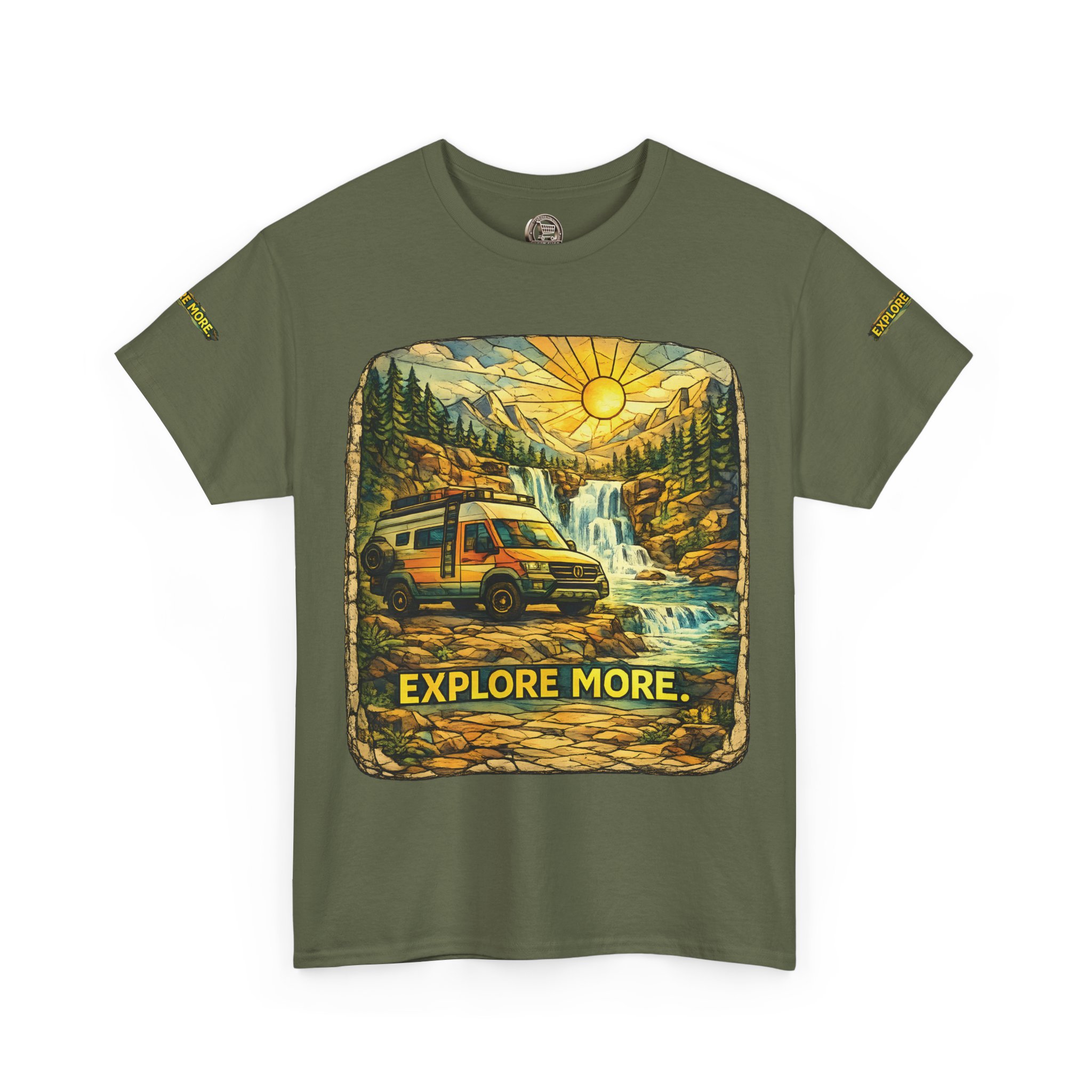 Unisex Heavy Cotton Tee — "Explore More" Design Cubic-Line